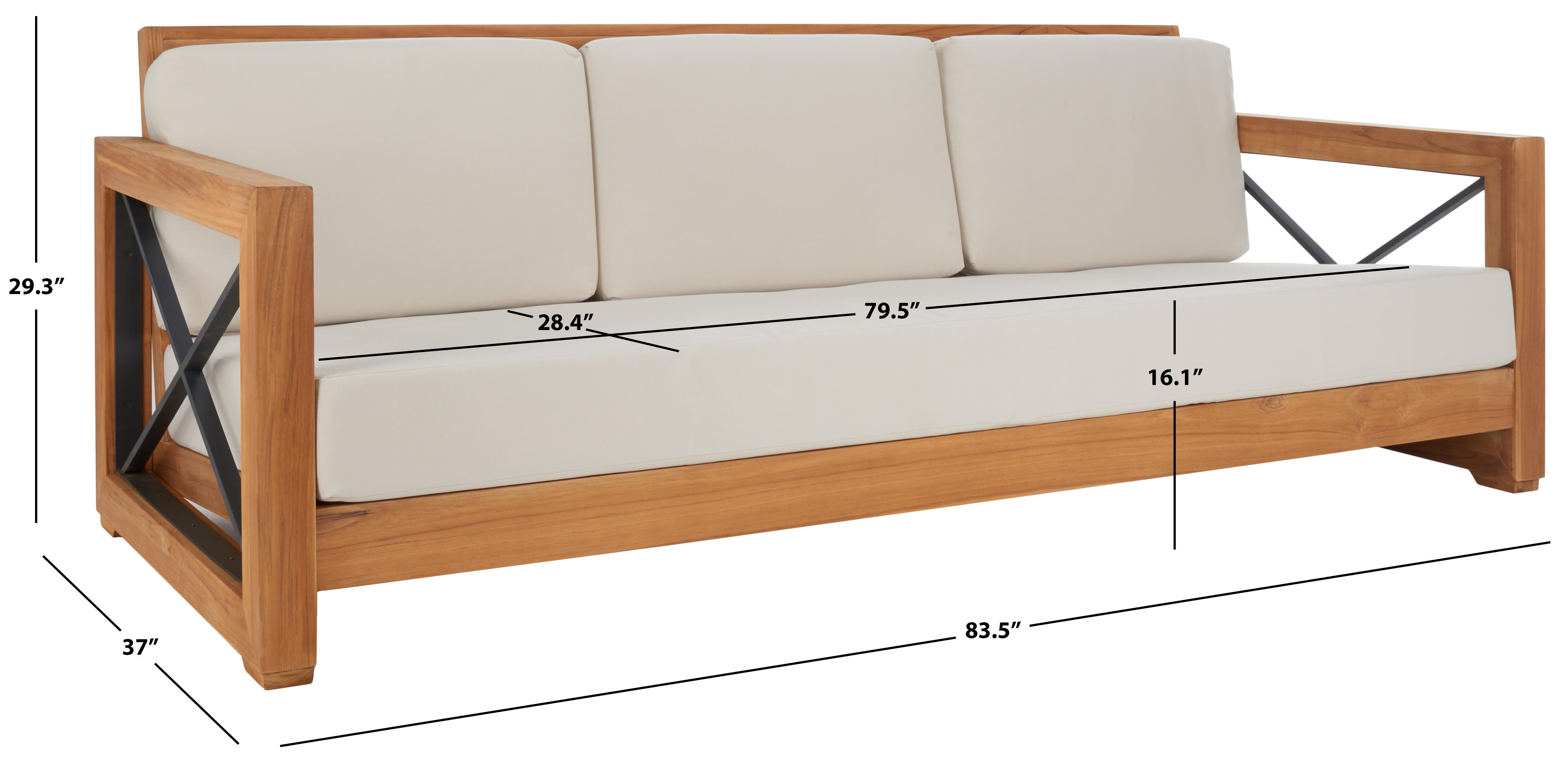 Safavieh Andros Outdoor Sofa, , large