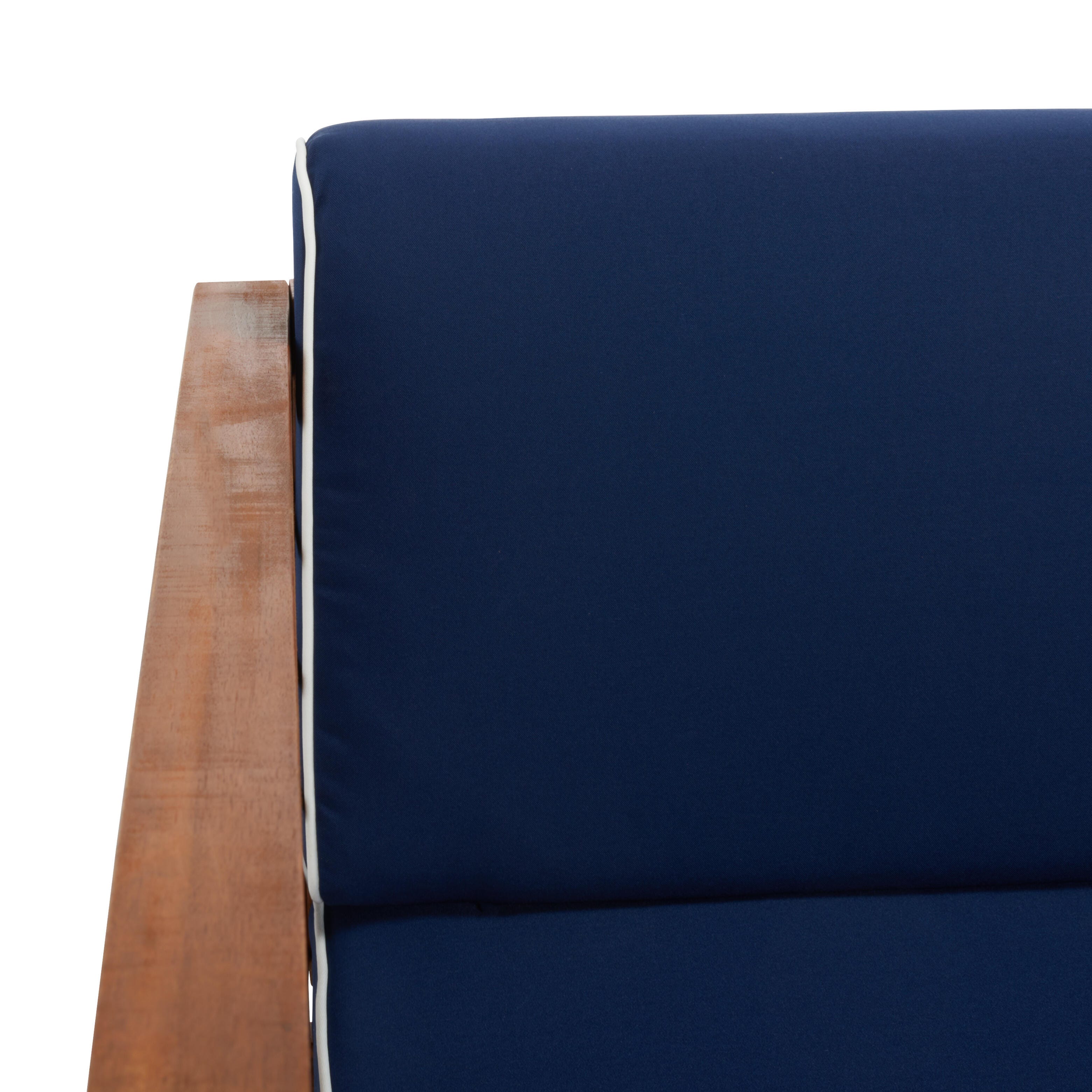 Safavieh Alda Outdoor Conversation Set, Natural/Navy, large