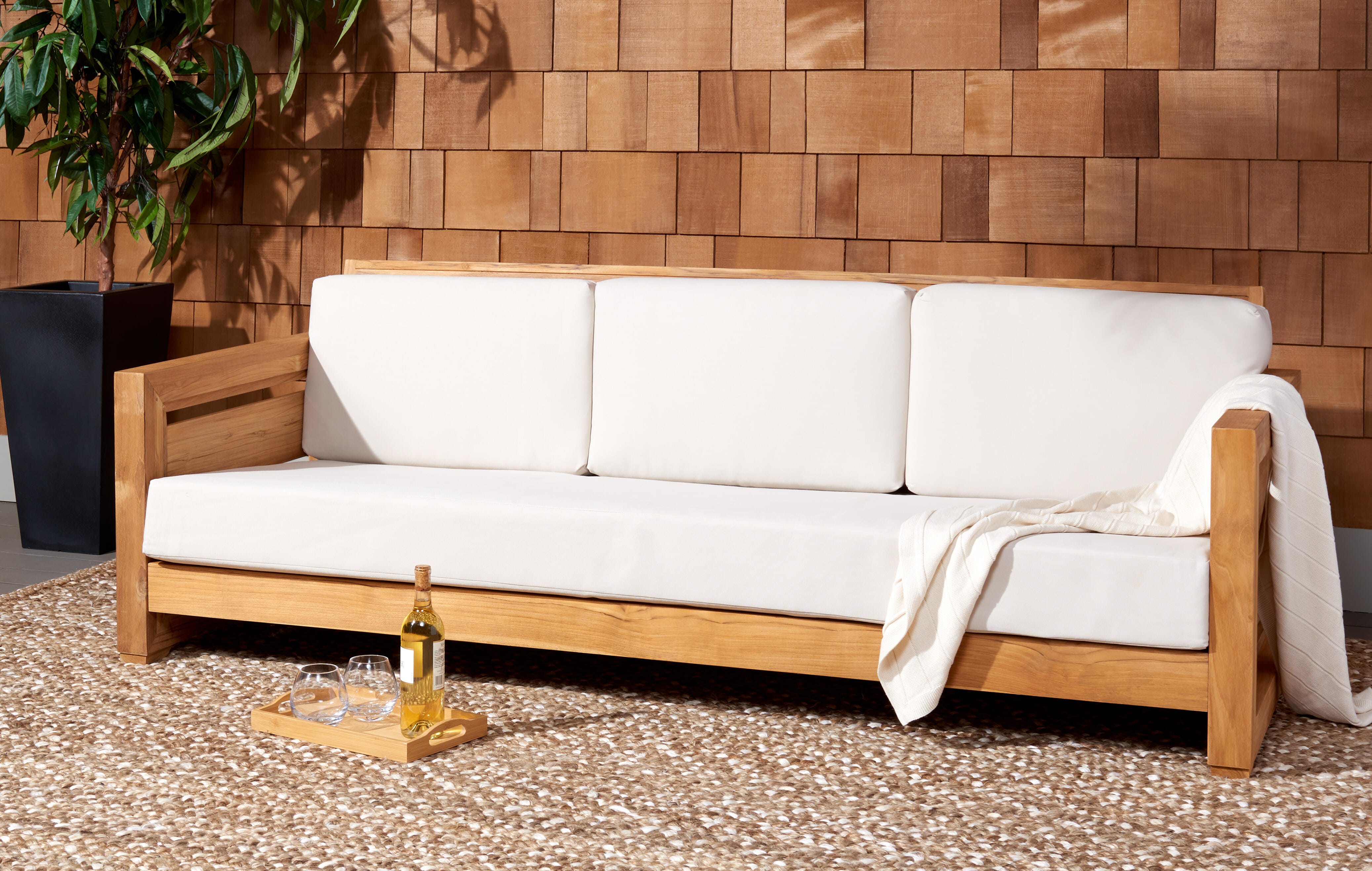 Safavieh Guadeloupe Outdoor Sofa, , rollover