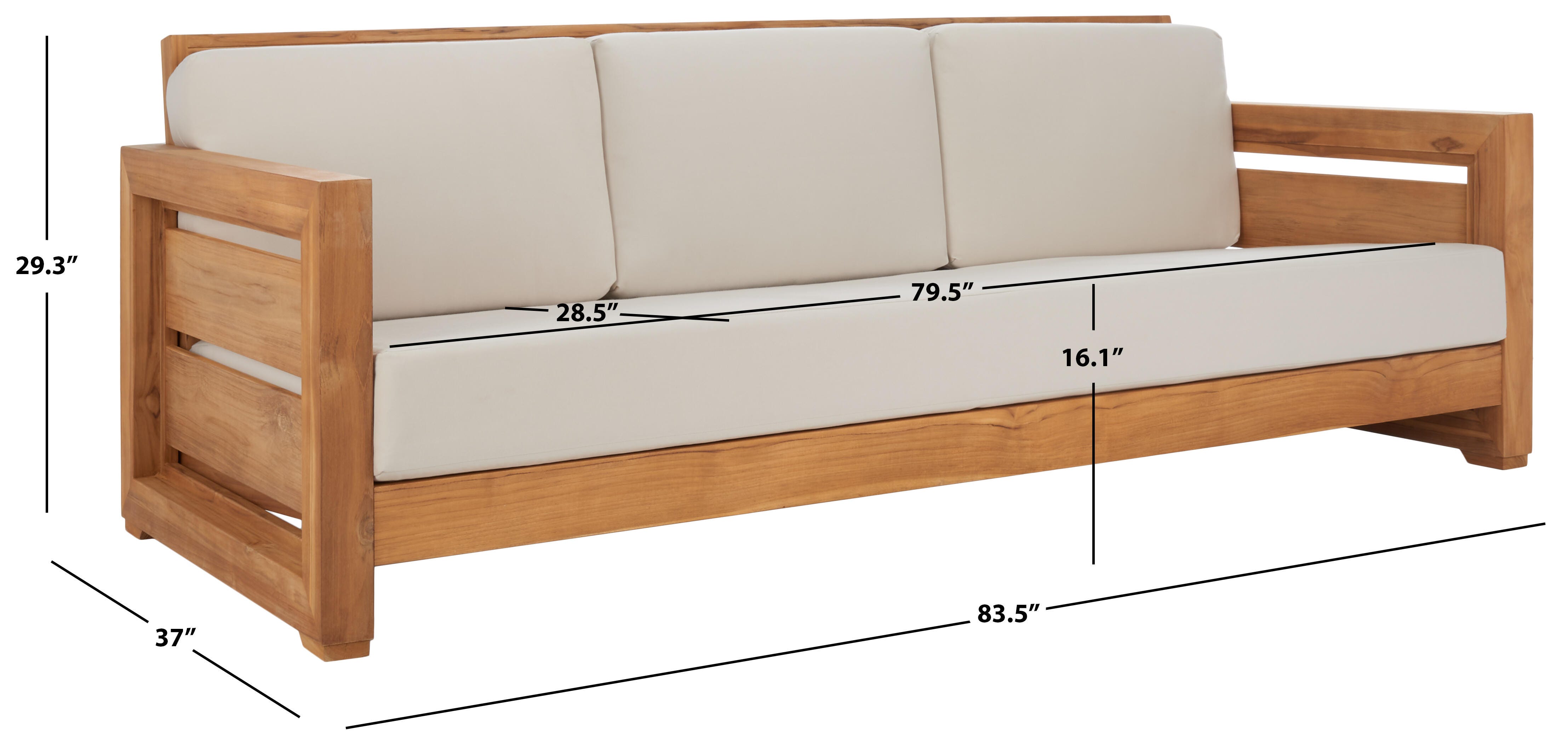 Safavieh Guadeloupe Outdoor Sofa, , large