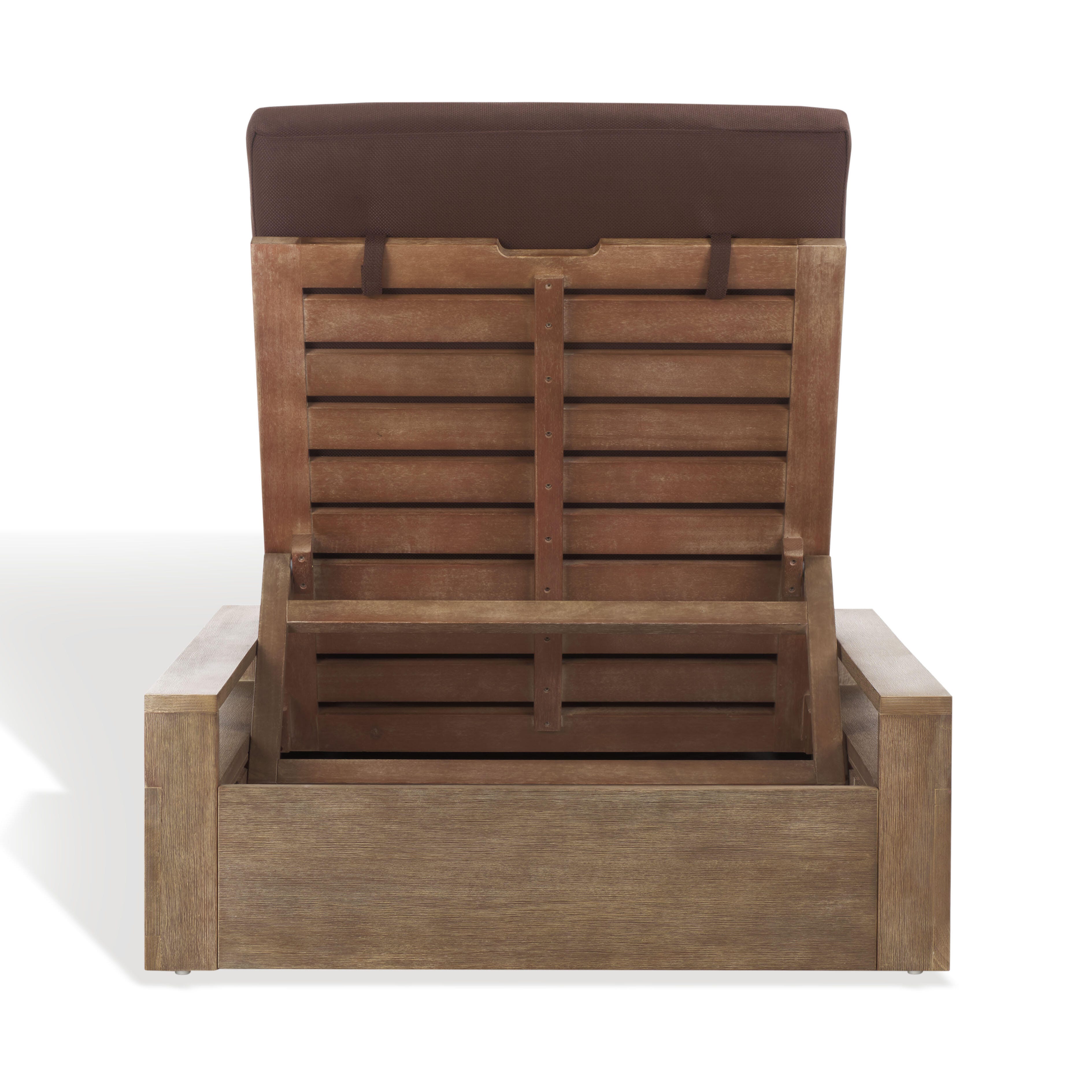 Safavieh Lanai Outdoor Lounge Chair, Natural/Dark Brown, large