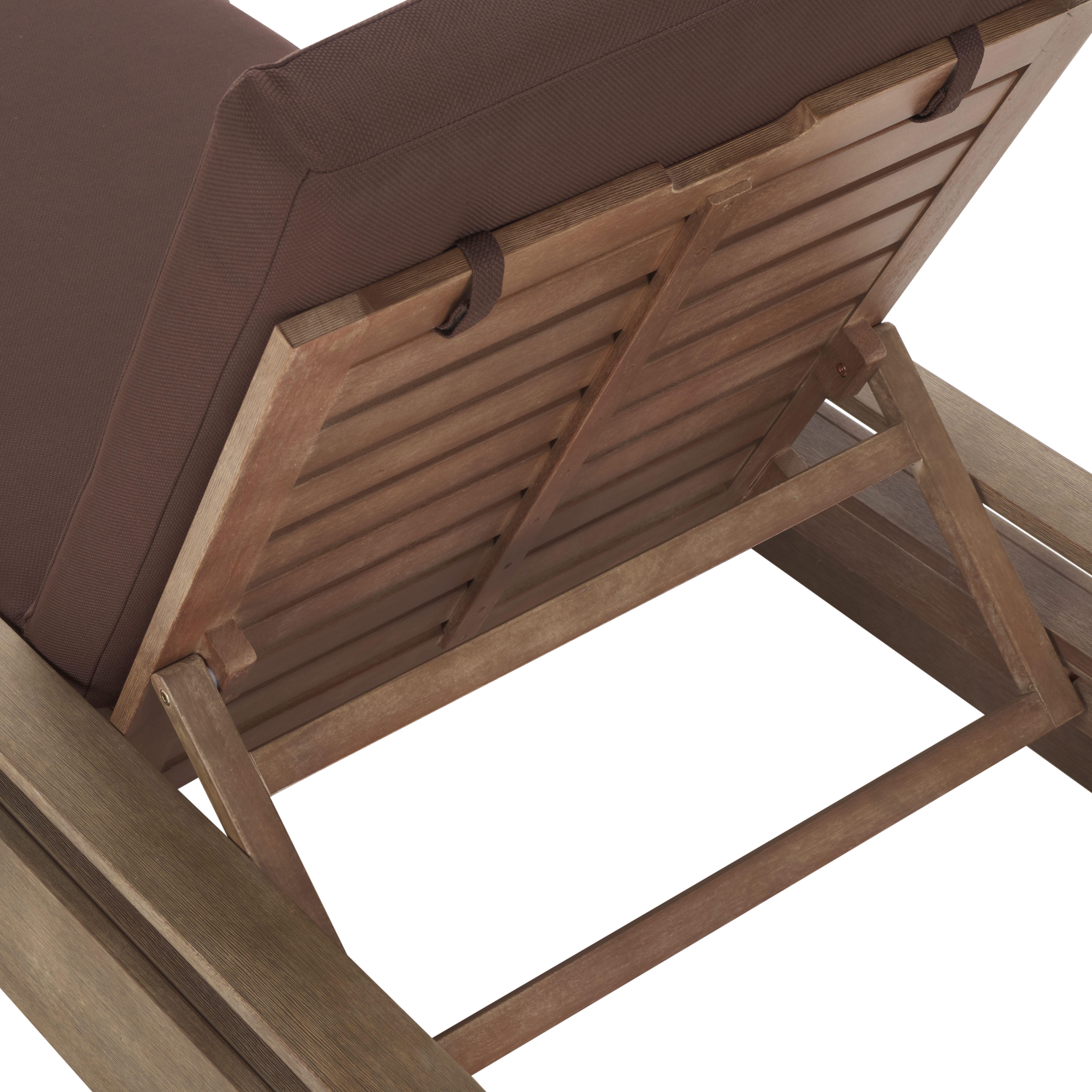 Safavieh Lanai Outdoor Lounge Chair, Natural/Dark Brown, large
