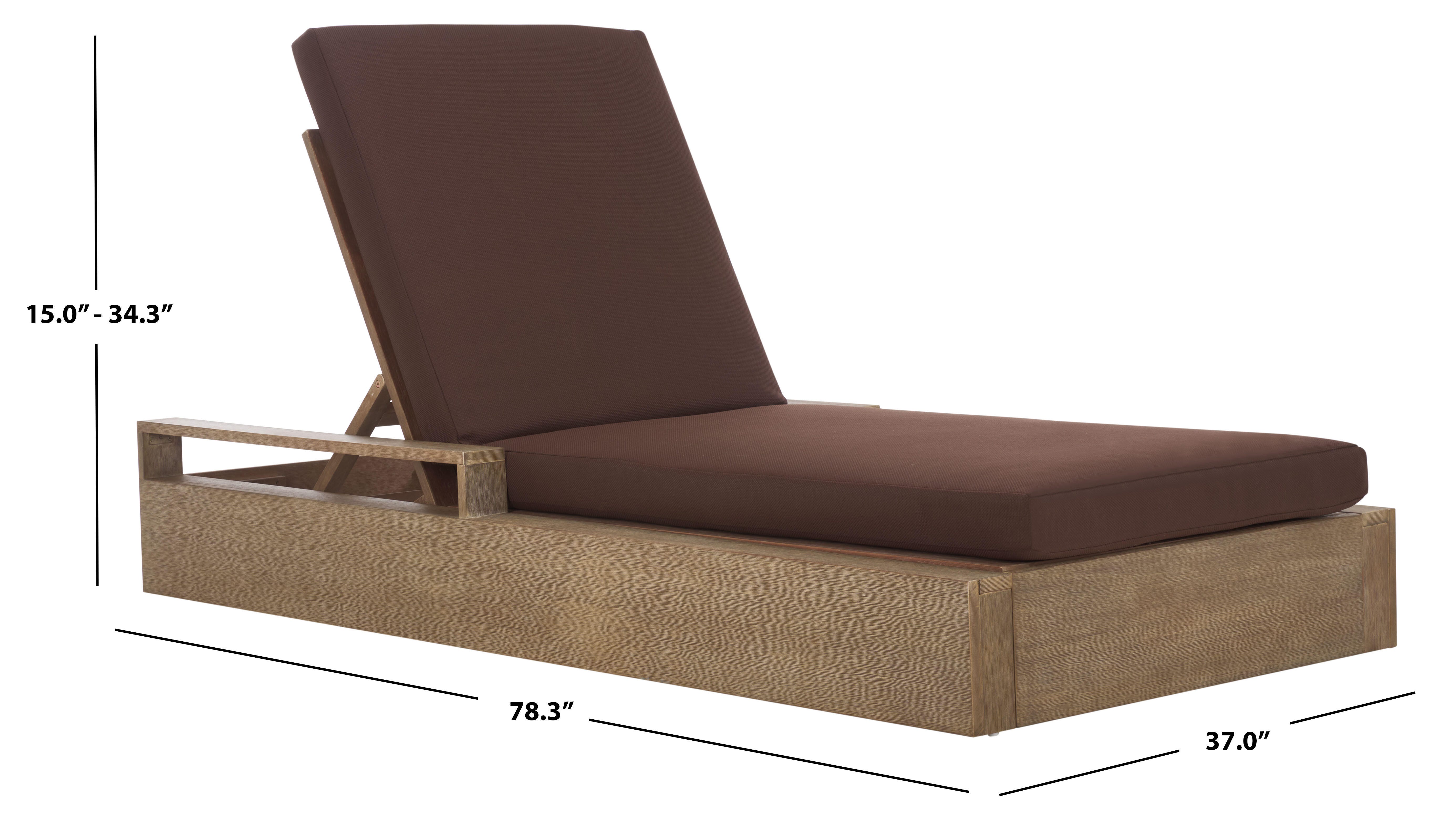 Safavieh Lanai Outdoor Lounge Chair, Natural/Dark Brown, large