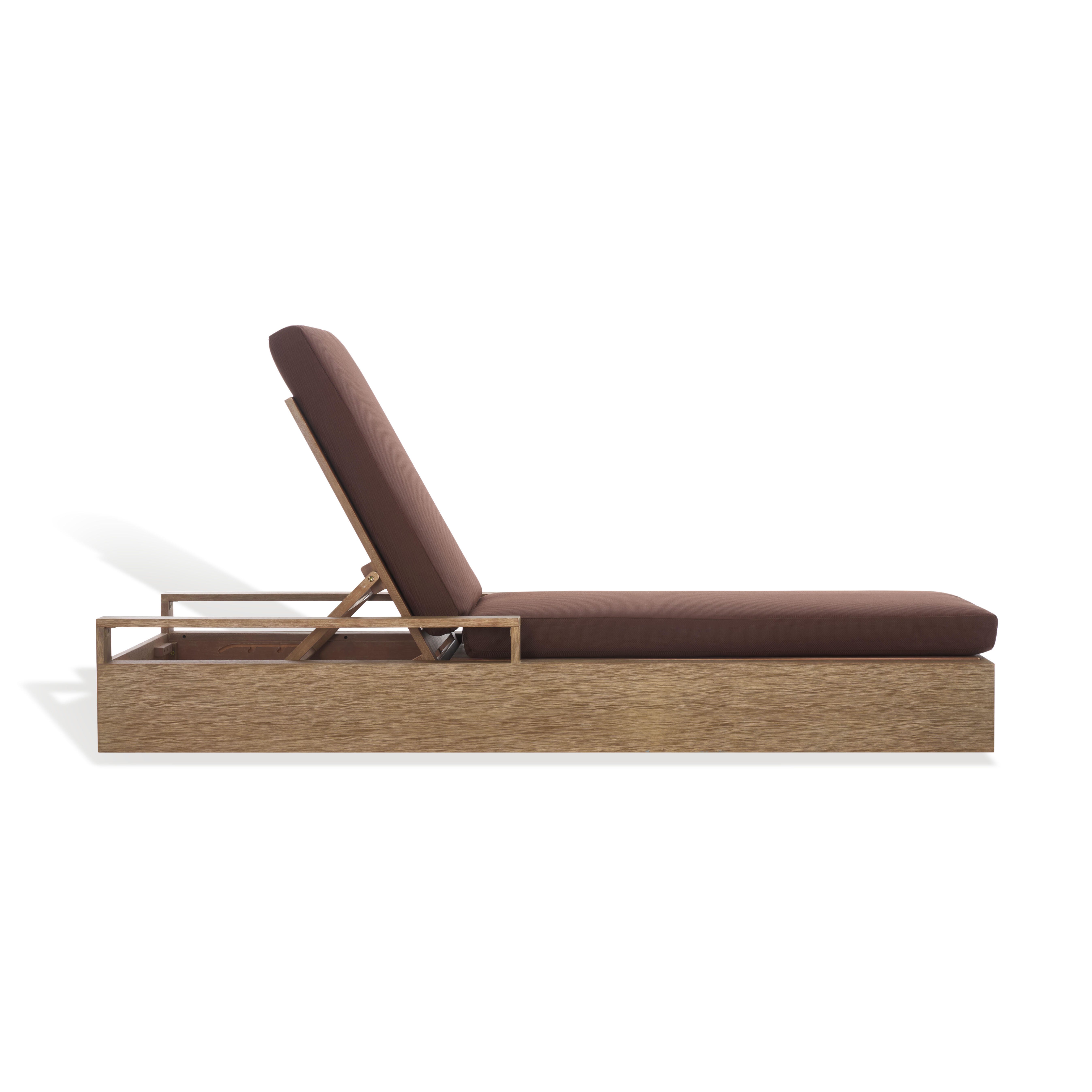 Safavieh Lanai Outdoor Lounge Chair, Natural/Dark Brown, large