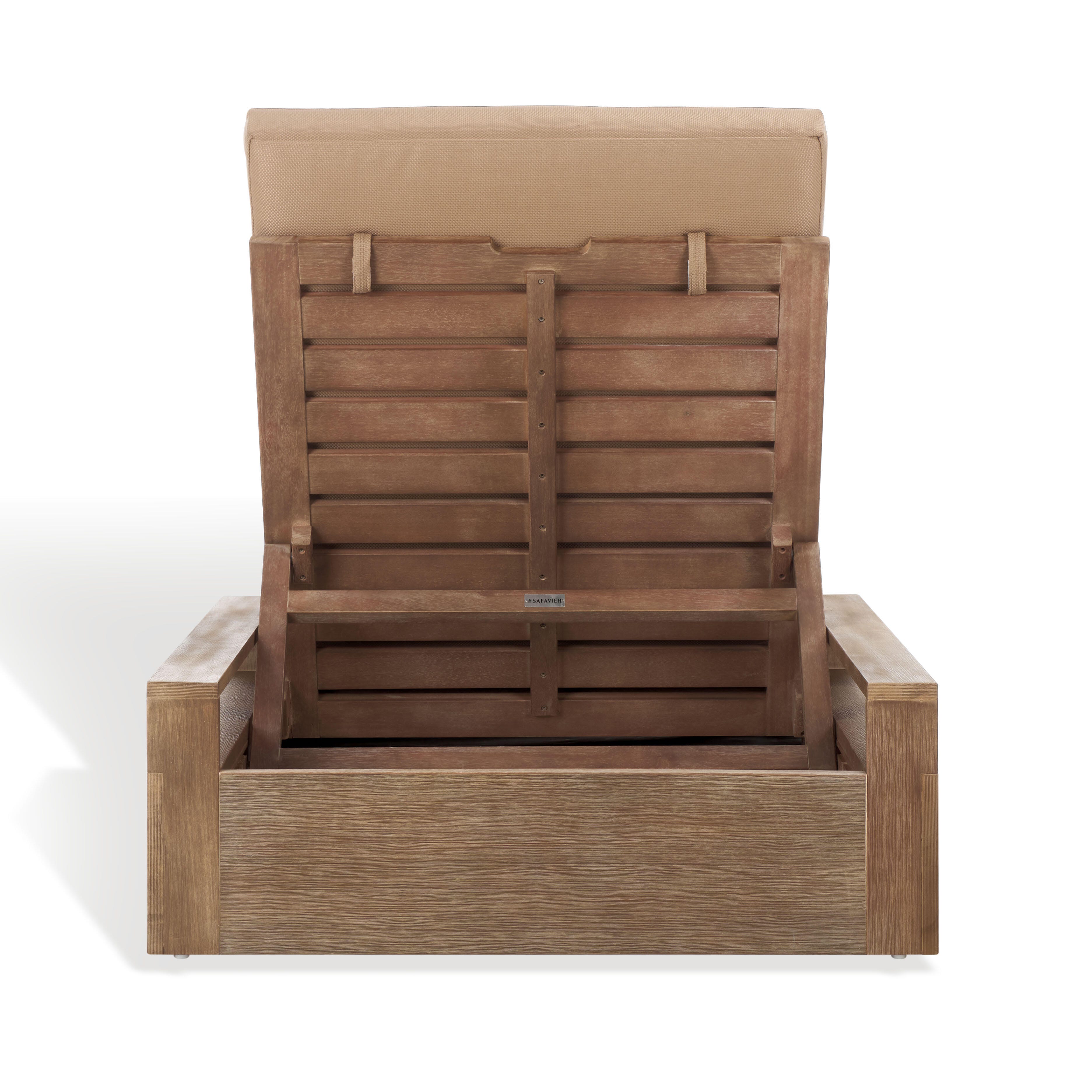 Safavieh Lanai Outdoor Lounge Chair, Natural/Brown, large