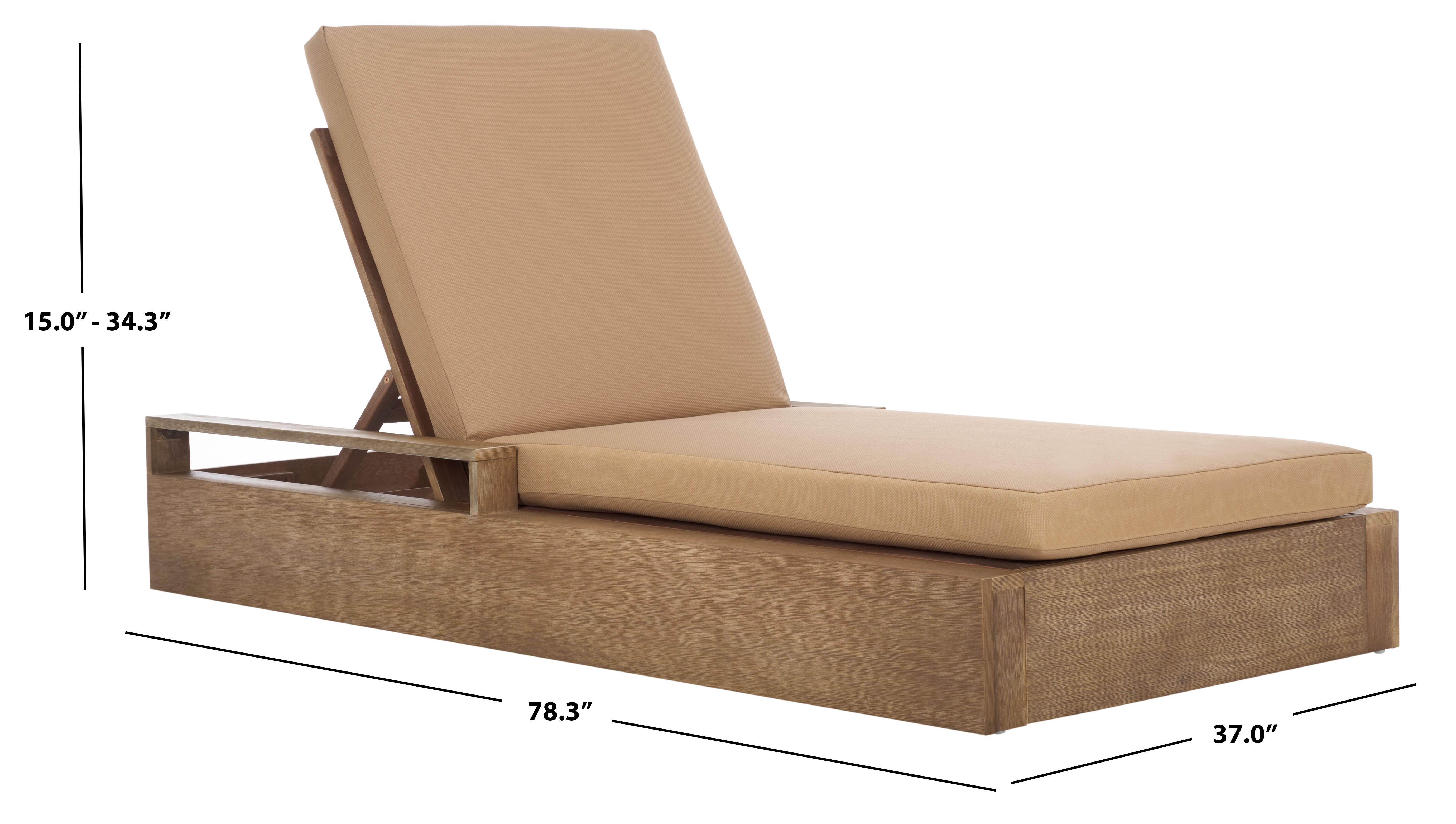 Safavieh Lanai Outdoor Lounge Chair, Natural/Brown, large