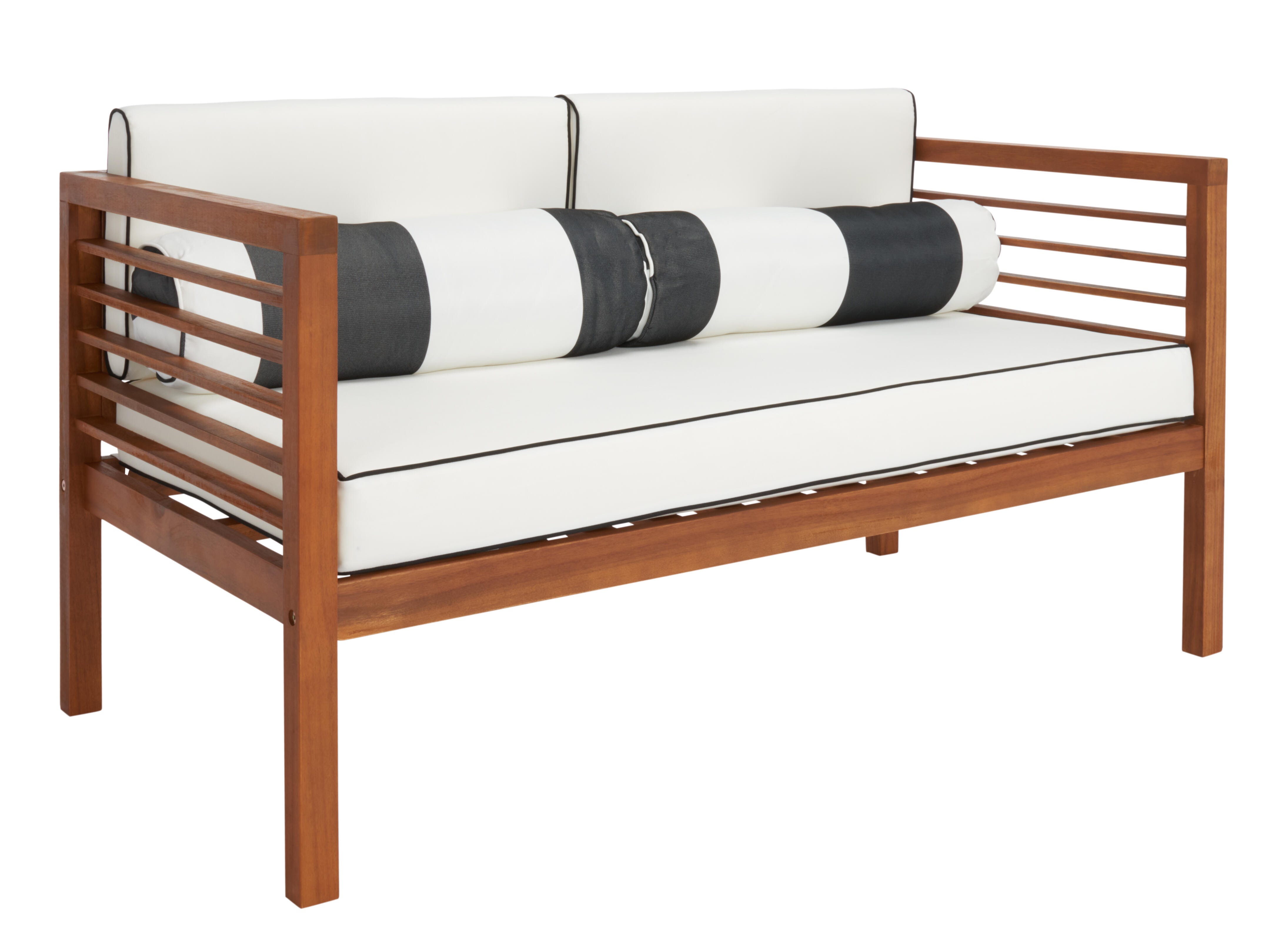 Safavieh Alda Outdoor Conversation Set, Natural/Beige, large