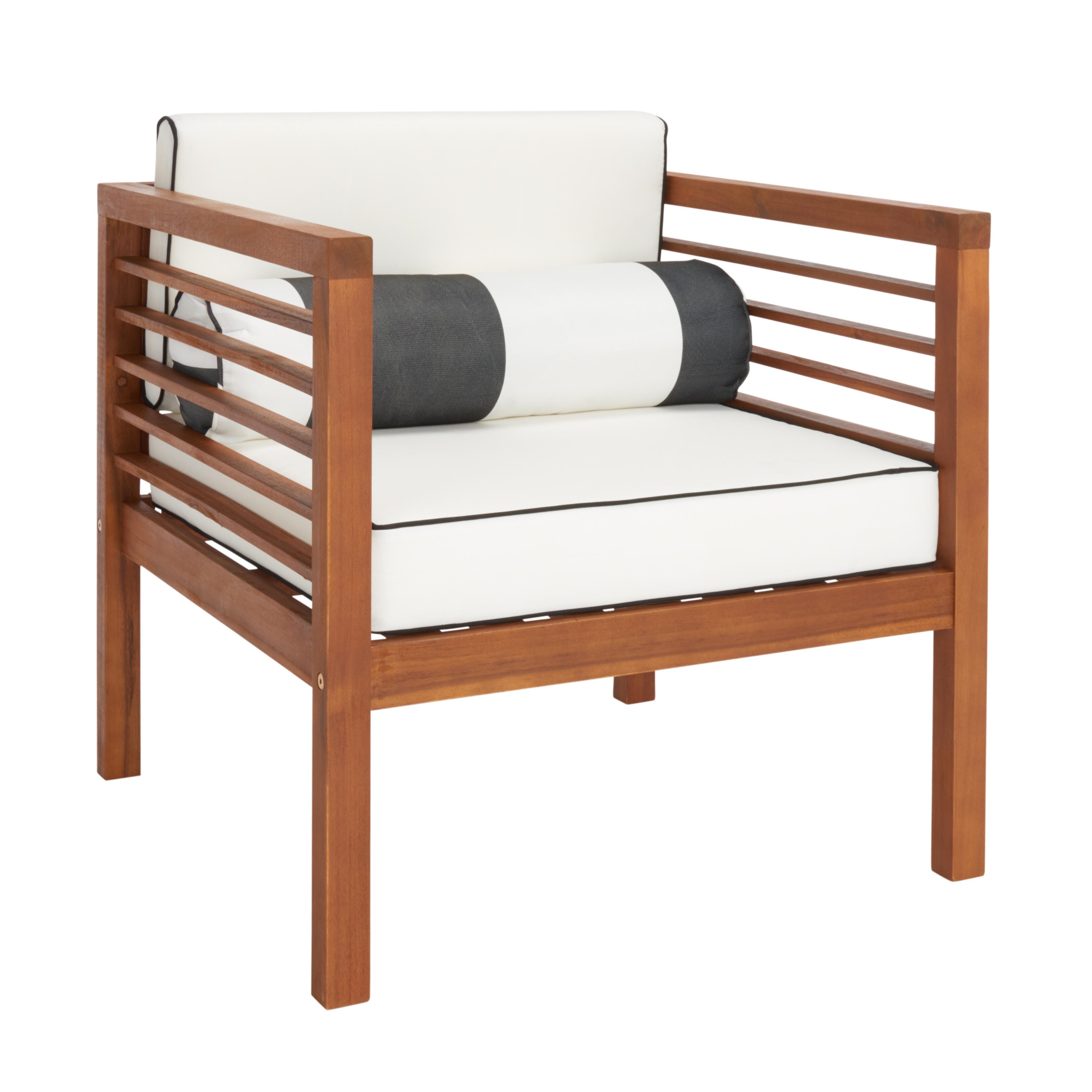 Safavieh Alda Outdoor Conversation Set, Natural/Beige, large