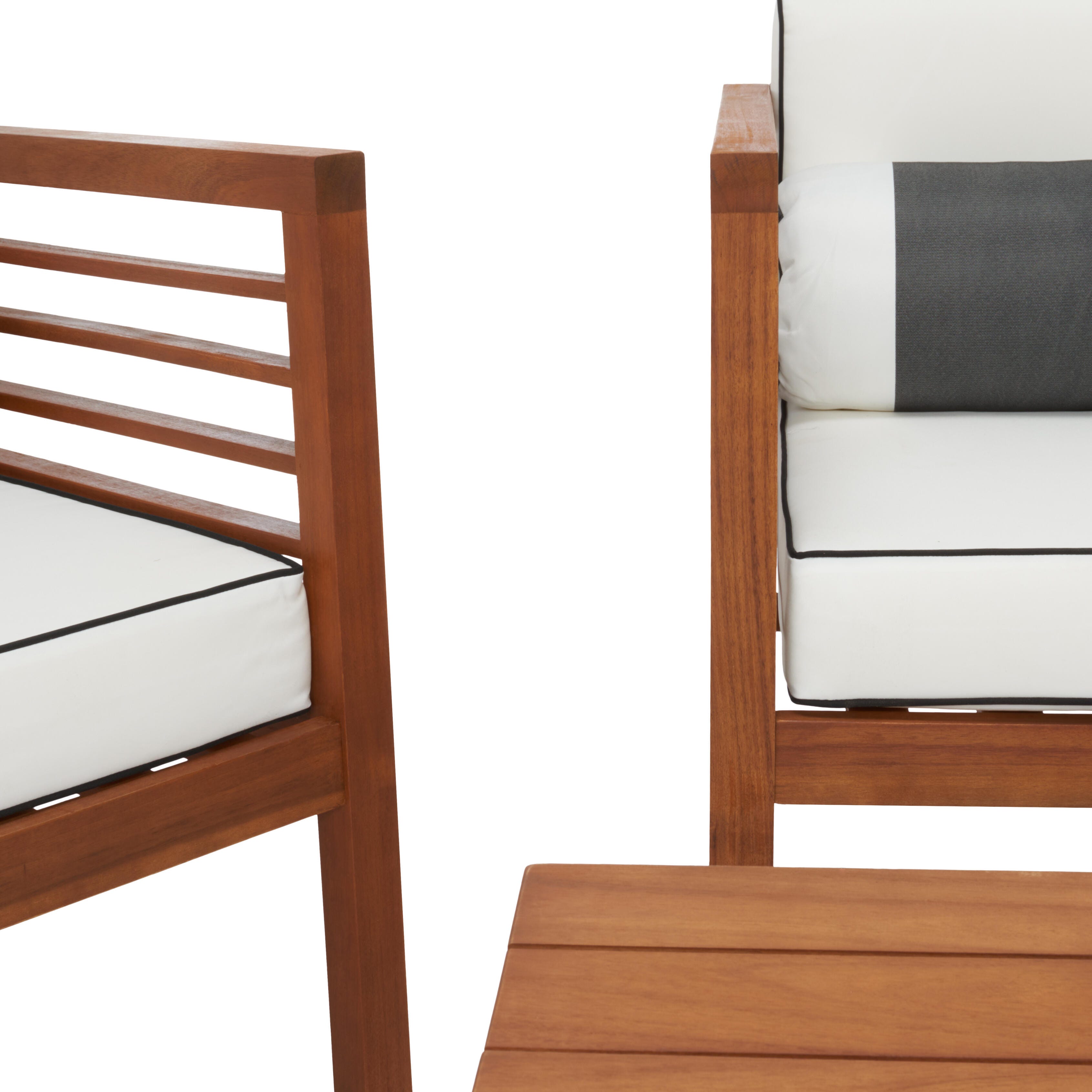Safavieh Alda Outdoor Conversation Set, Natural/Beige, large