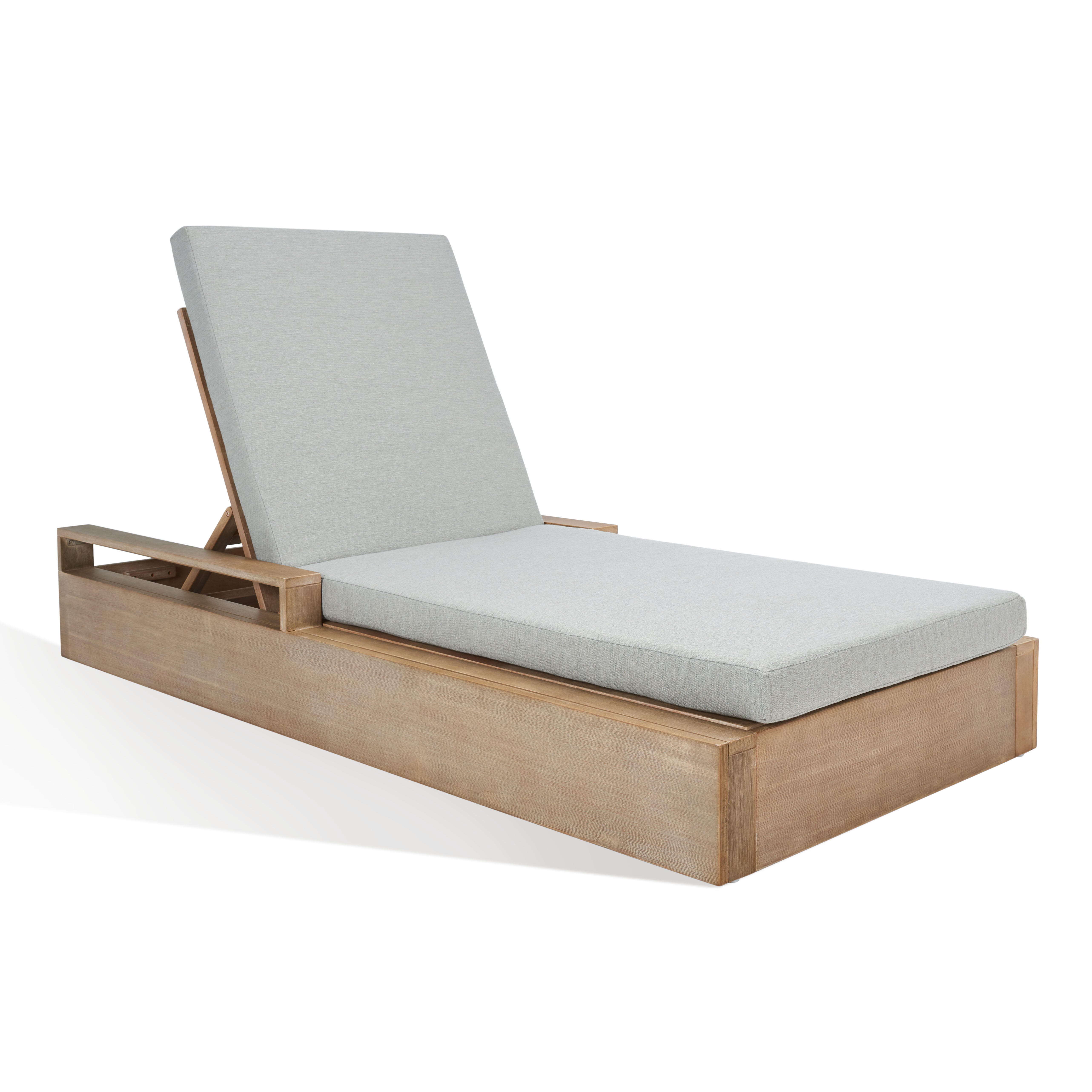 Safavieh Lanai Outdoor Lounge Chair, Brown/Light Gray, large