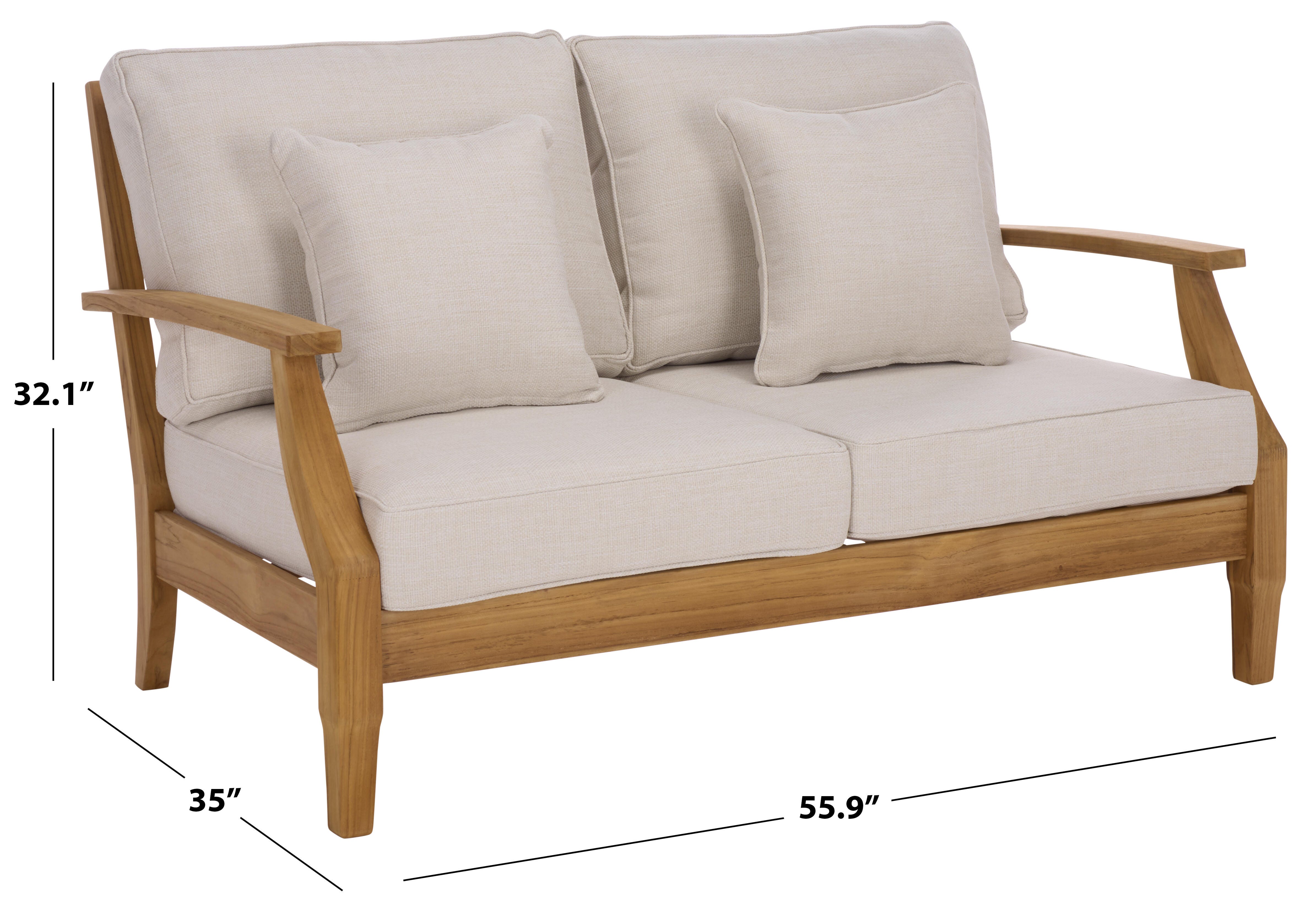 Safavieh Martinique Outdoor Loveseat, White/Natural, large