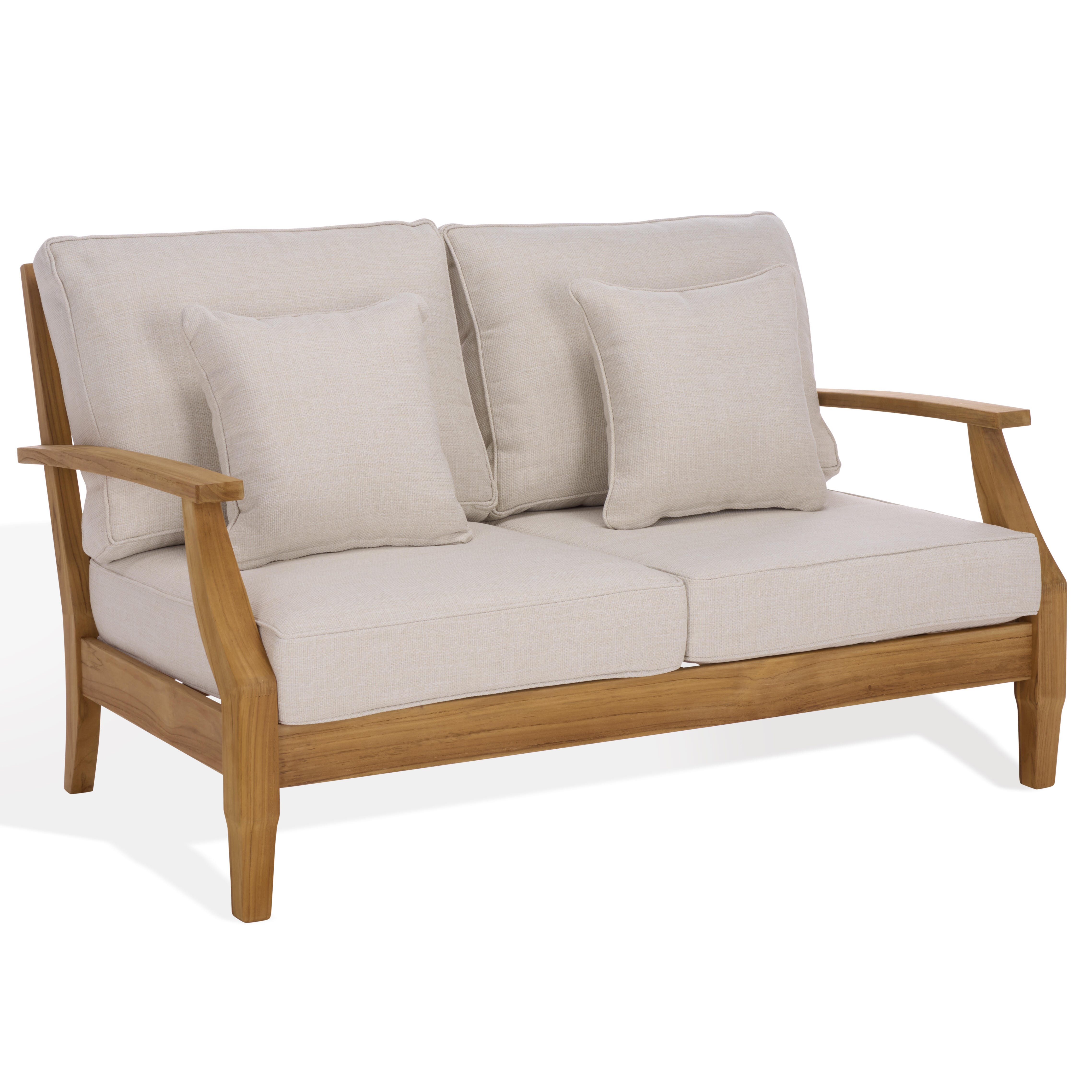 Safavieh Martinique Outdoor Loveseat, White/Natural, large