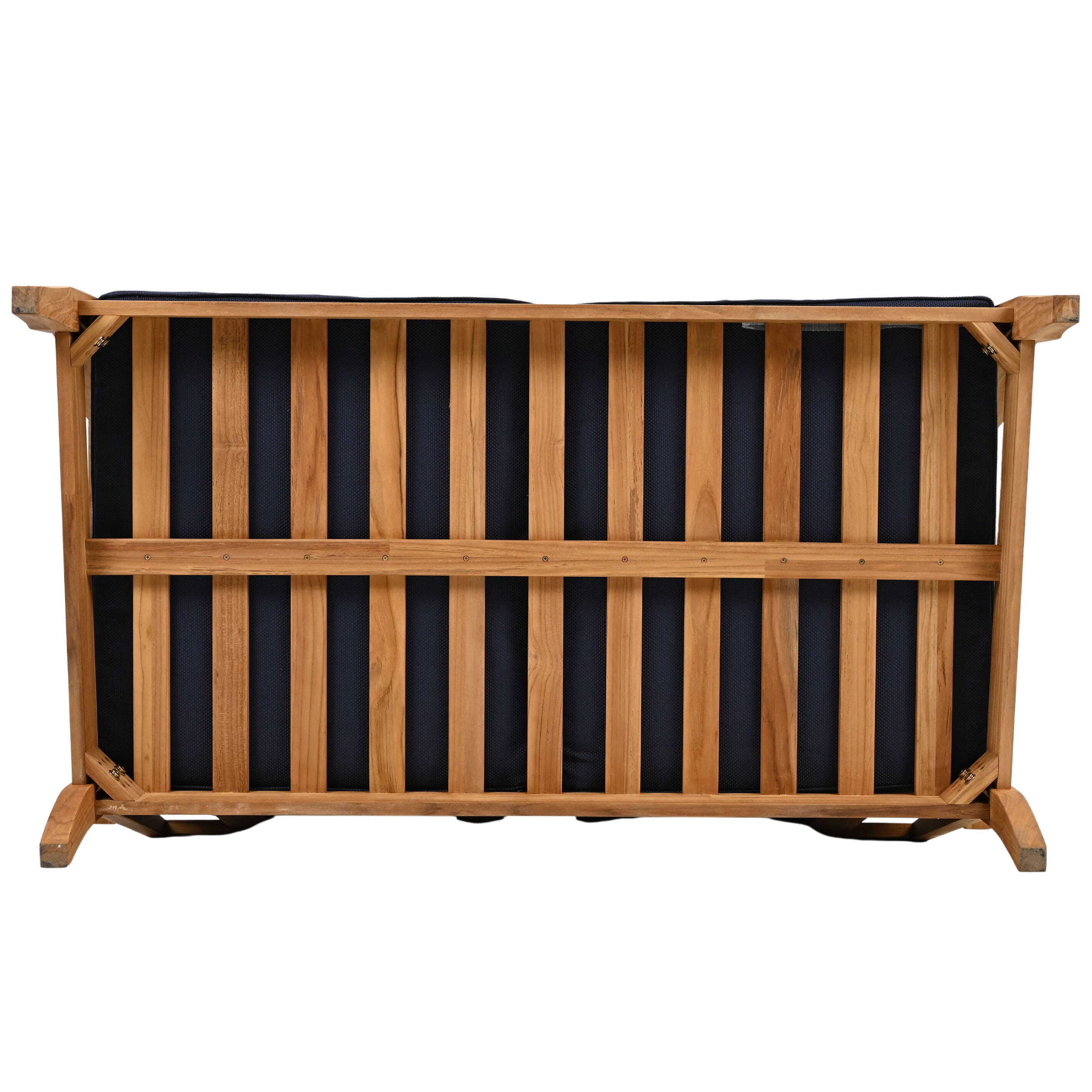 Safavieh Martinique Outdoor Loveseat, Natural/Dark Navy, large