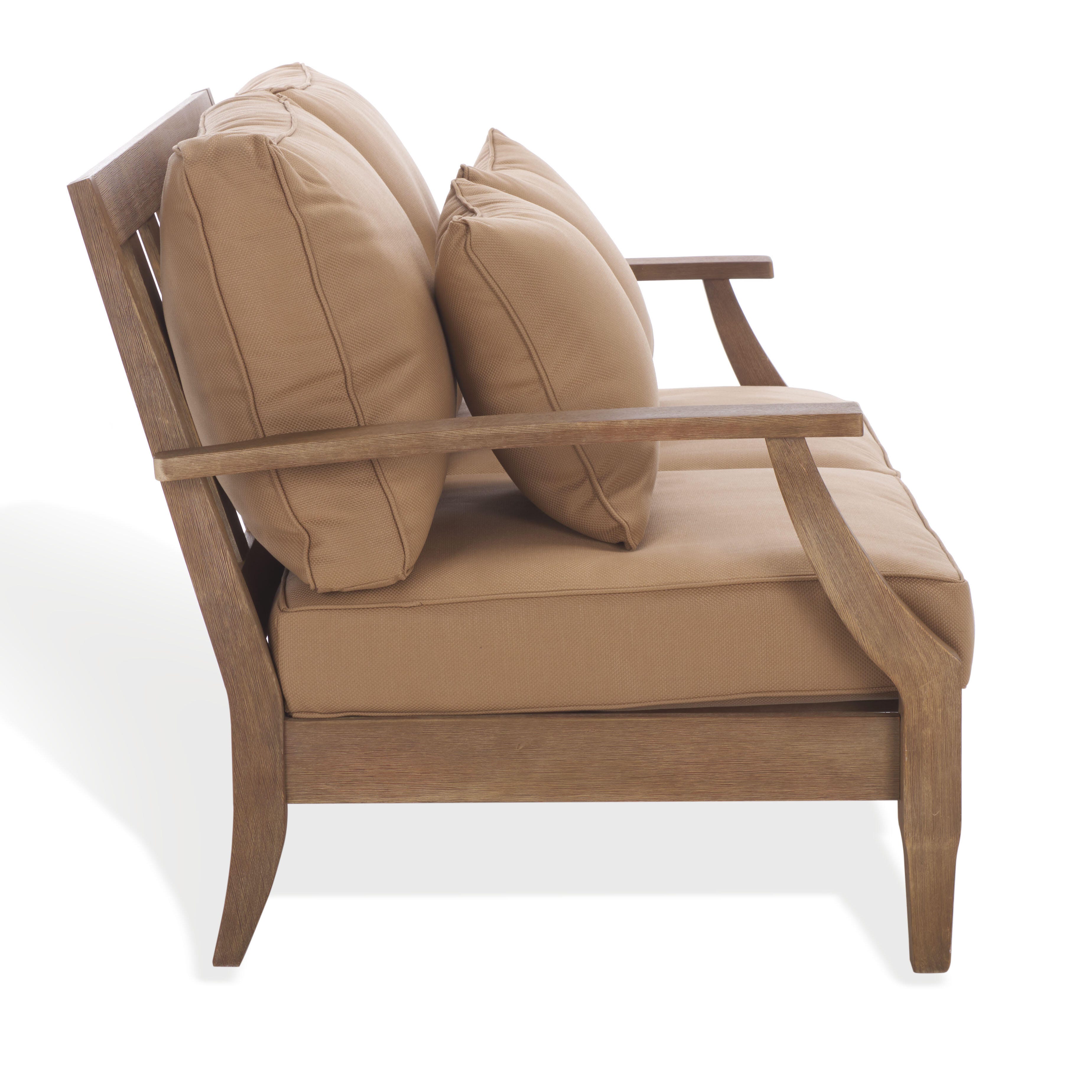 Safavieh Martinique Outdoor Loveseat, Natural/Brown, large