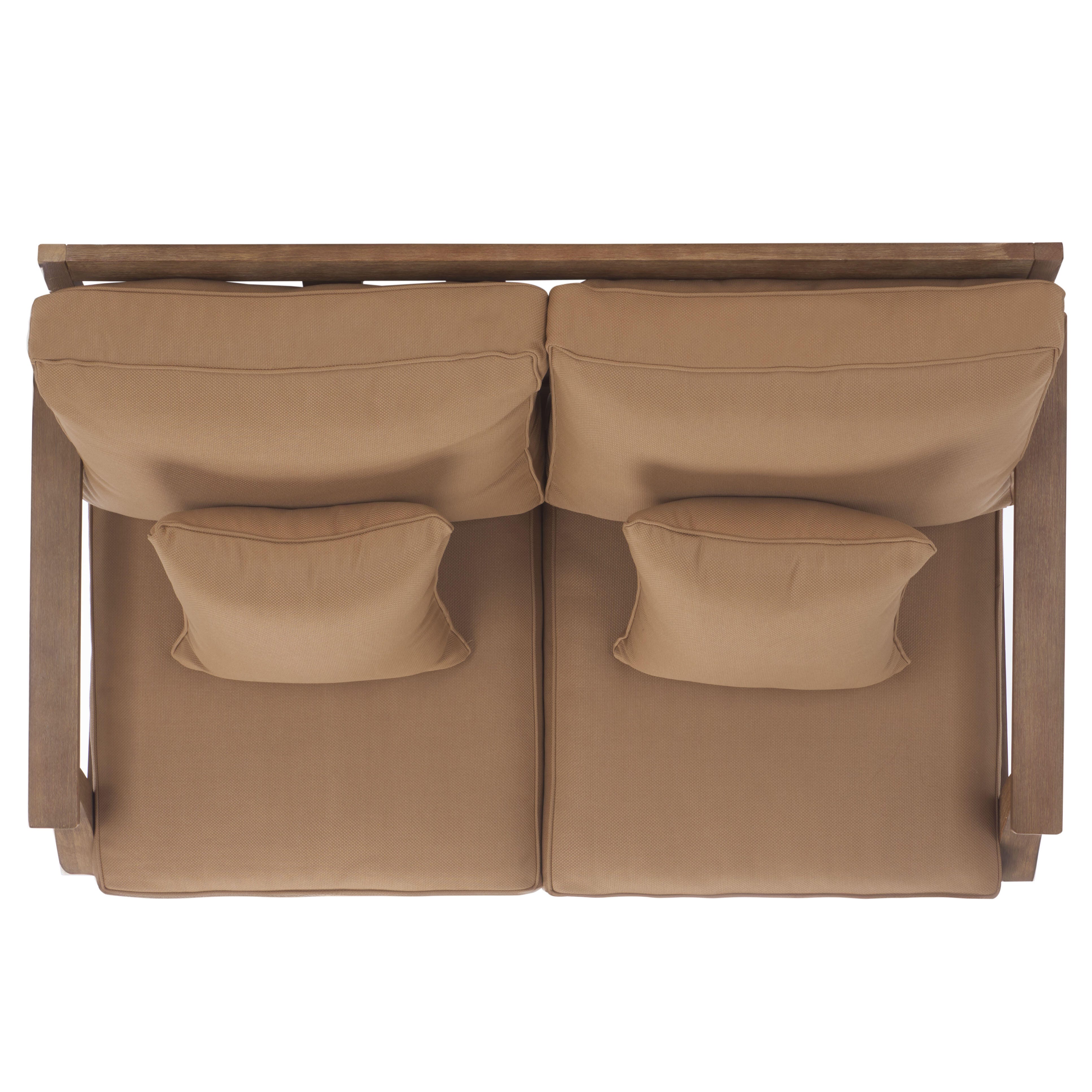 Safavieh Martinique Outdoor Loveseat, Natural/Brown, large