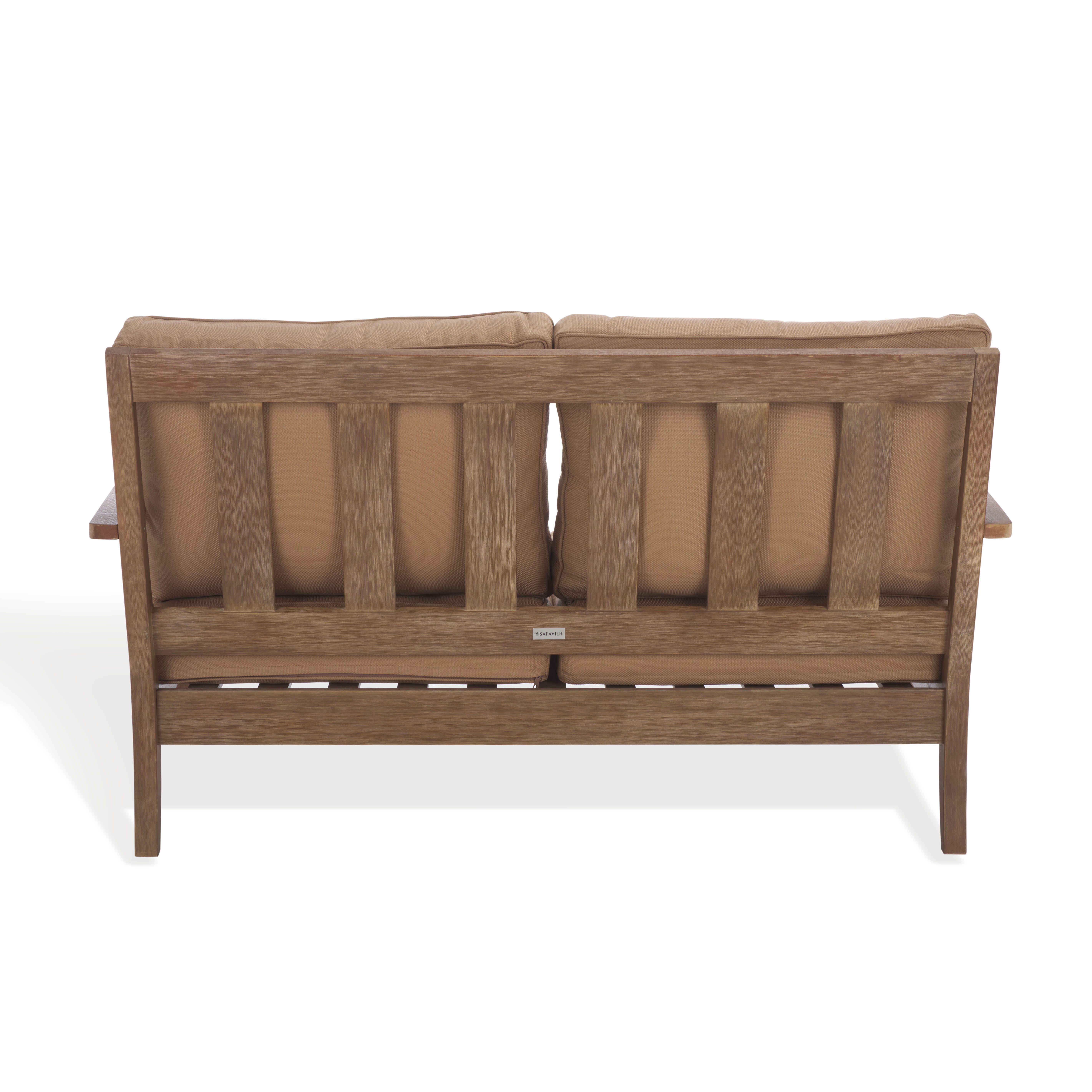 Safavieh Martinique Outdoor Loveseat, Natural/Brown, large