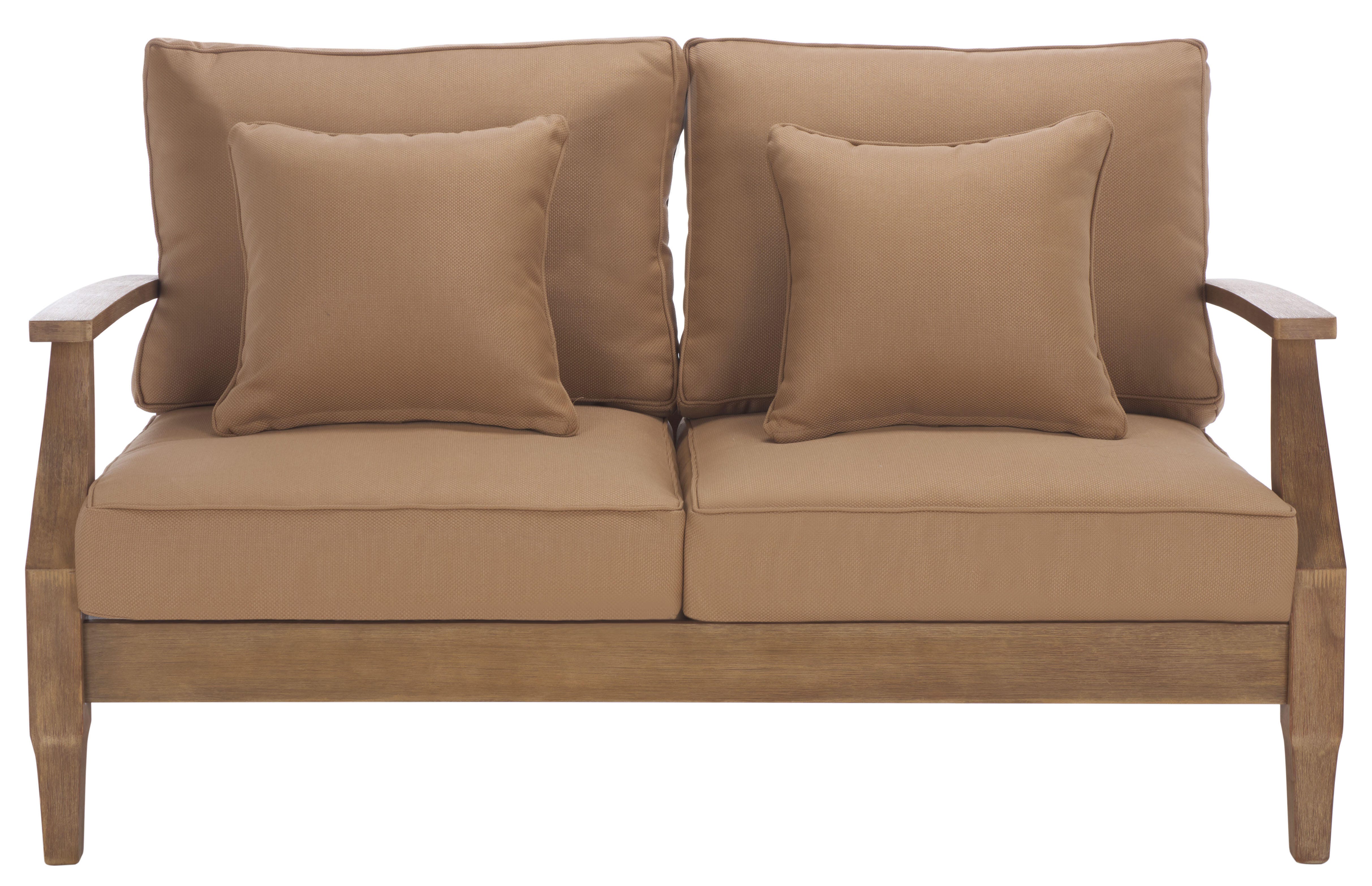 Safavieh Martinique Outdoor Loveseat, Natural/Brown, large