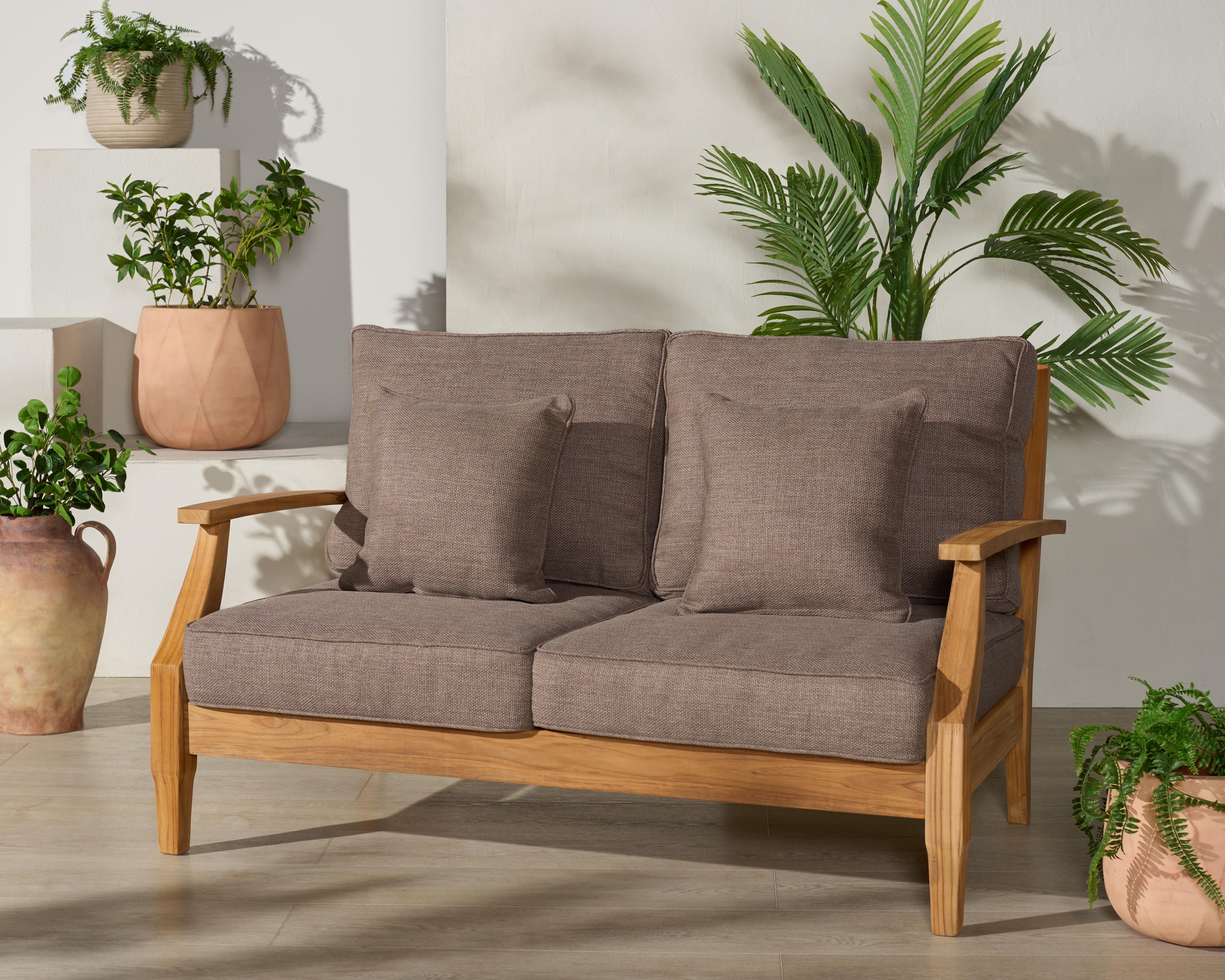 Safavieh Martinique Outdoor Loveseat, Natural/Taupe, large