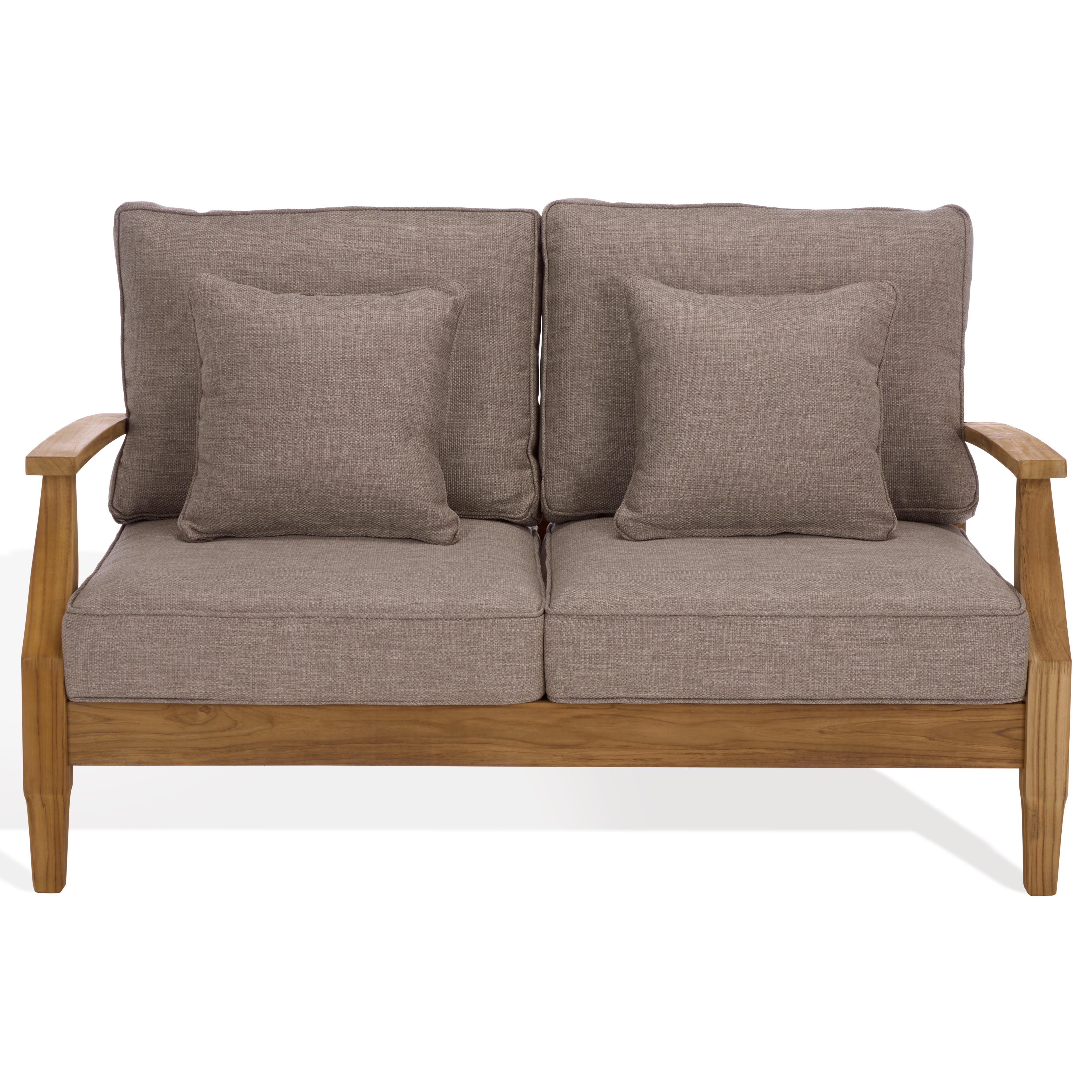 Safavieh Martinique Outdoor Loveseat, Natural/Taupe, large
