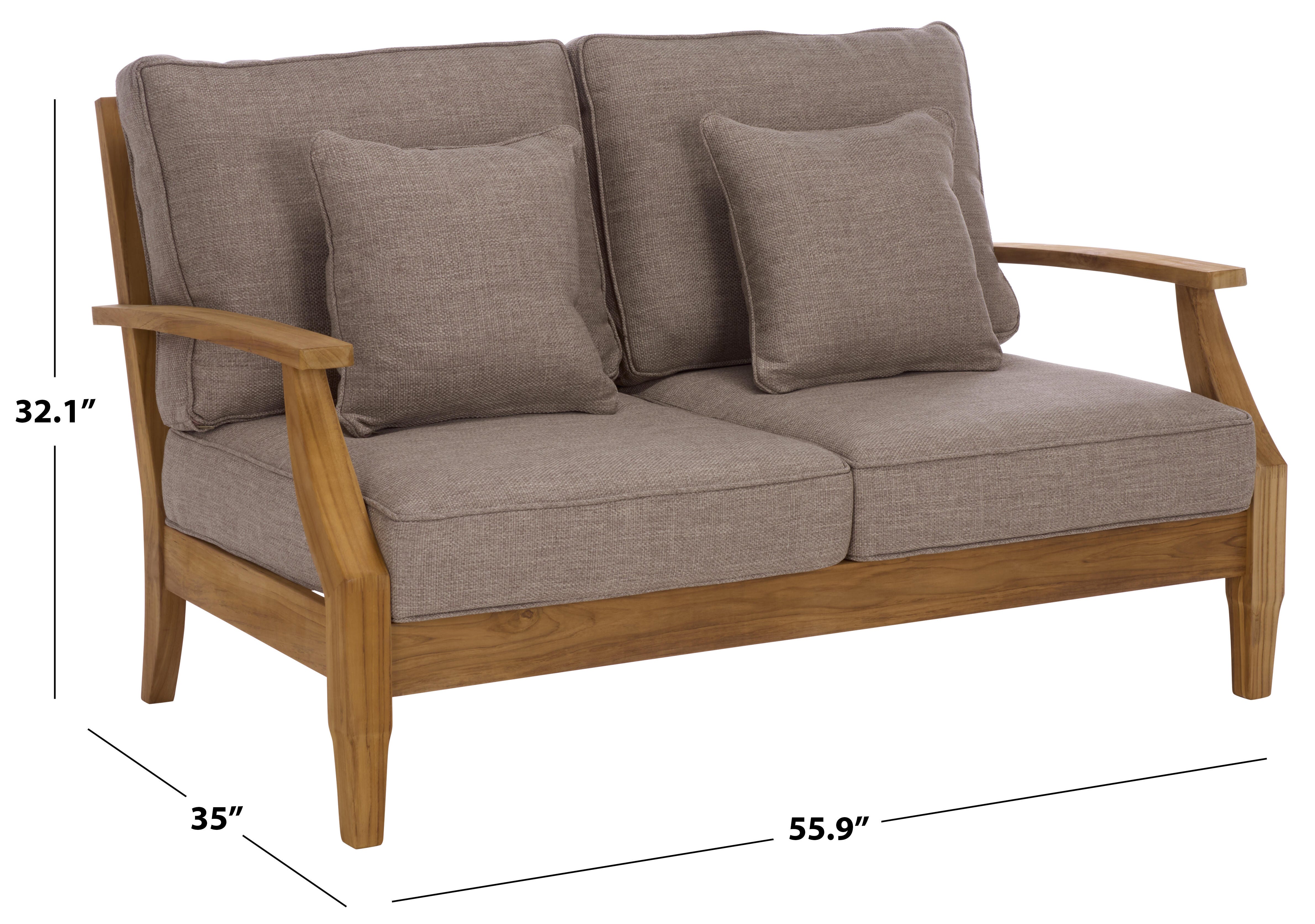 Safavieh Martinique Outdoor Loveseat, Natural/Taupe, large