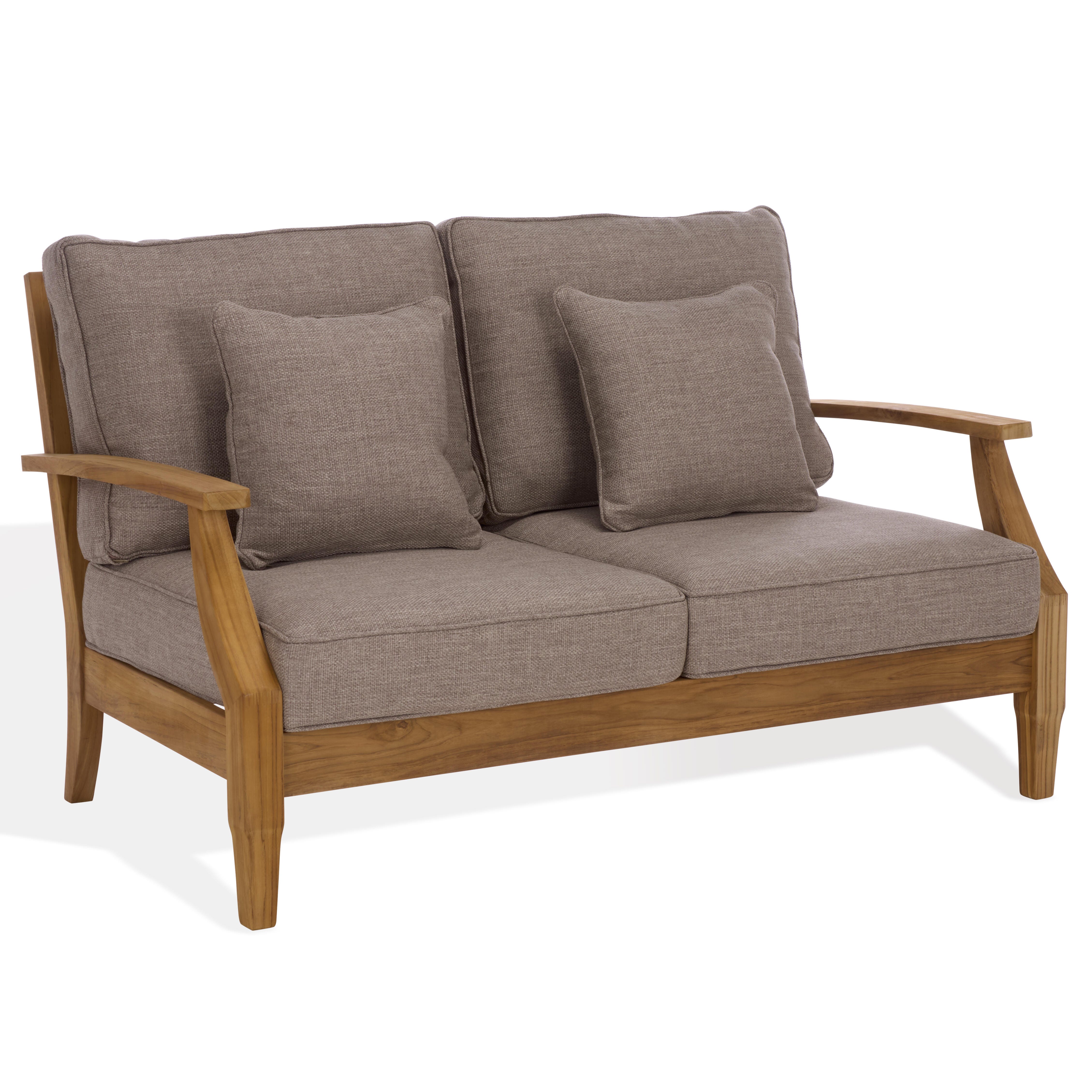 Safavieh Martinique Outdoor Loveseat, Natural/Taupe, large