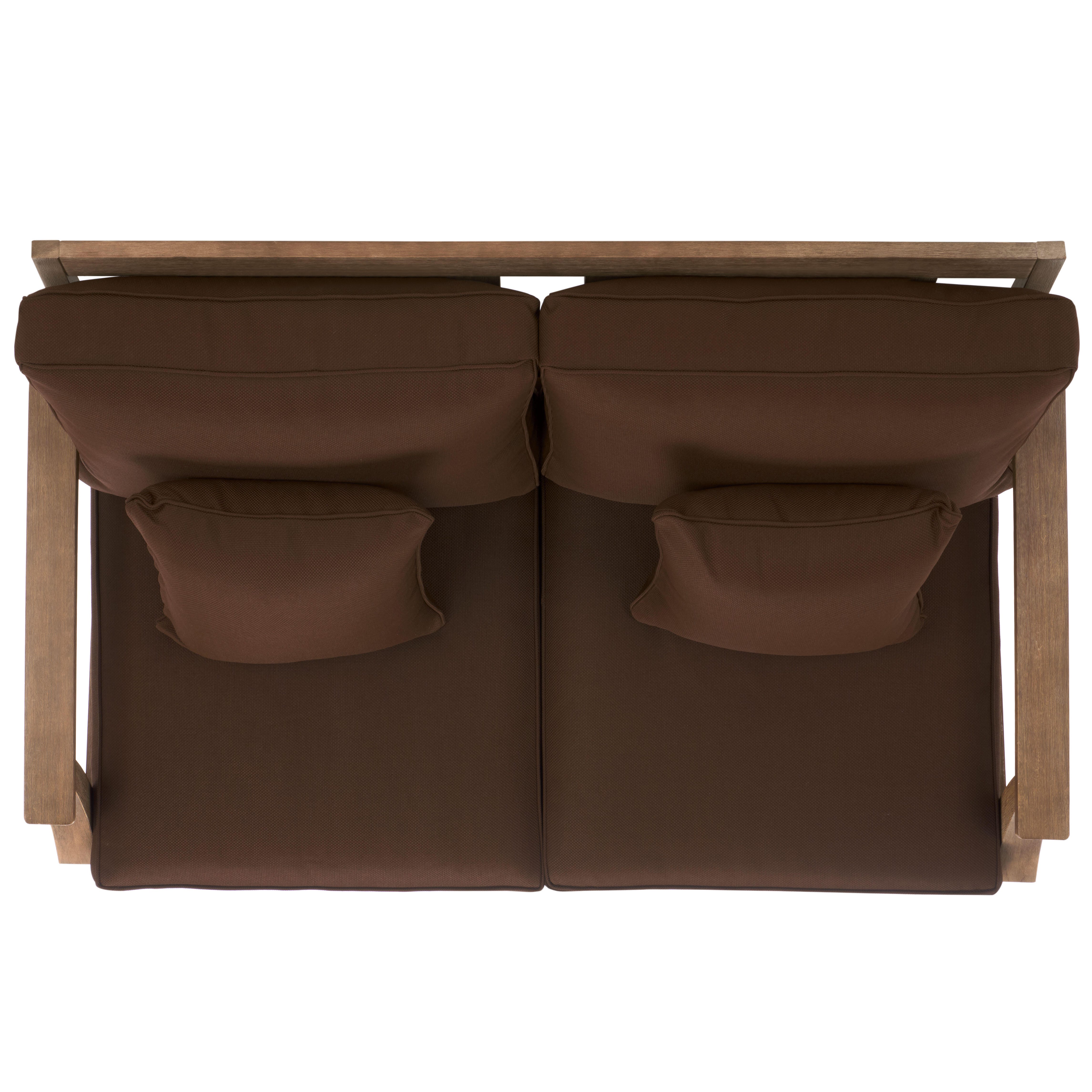 Safavieh Martinique Outdoor Loveseat, Natural/Dark Brown, large