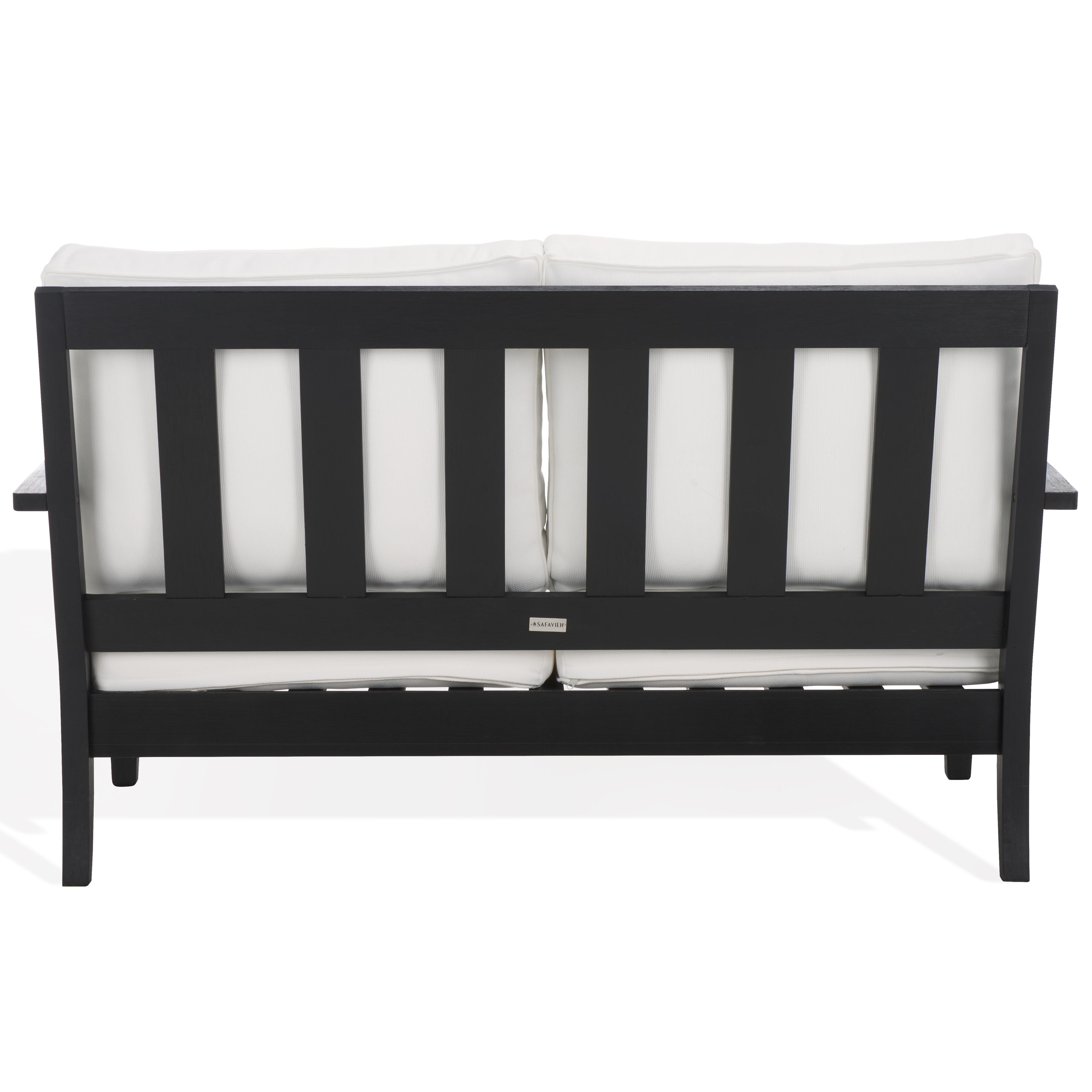Safavieh Martinique Outdoor Loveseat, Black/White, large