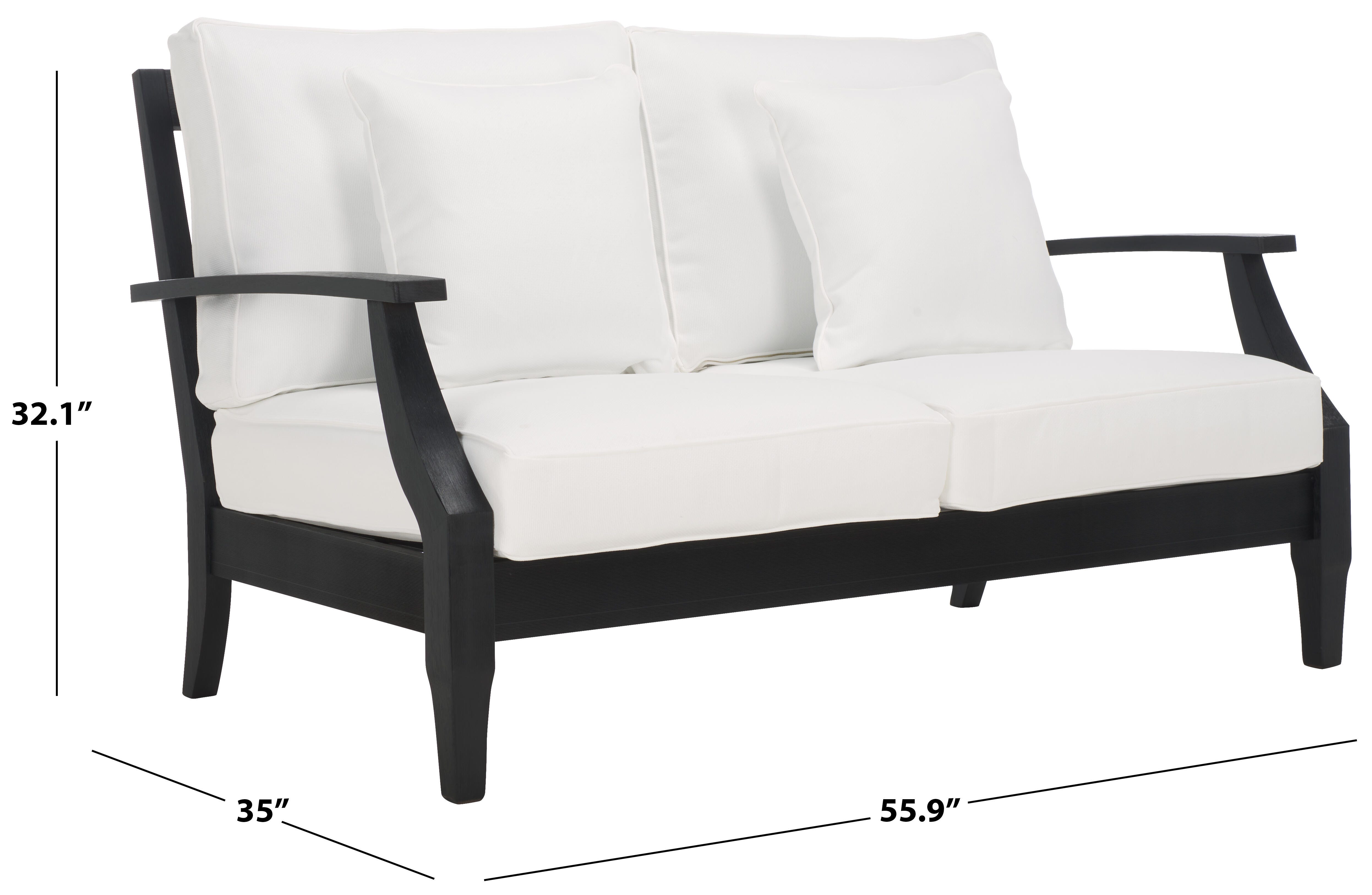 Safavieh Martinique Outdoor Loveseat, Black/White, large