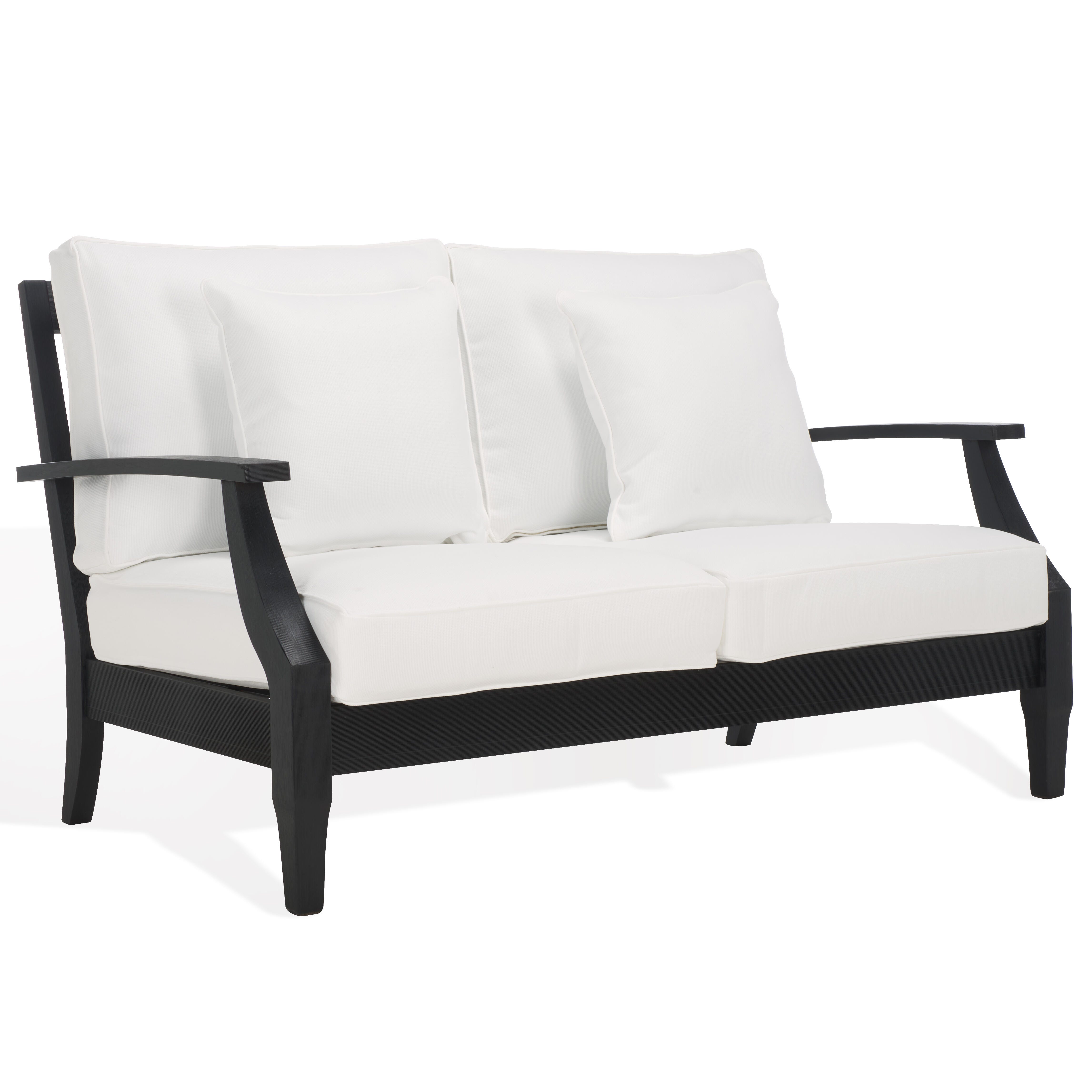 Safavieh Martinique Outdoor Loveseat, Black/White, large