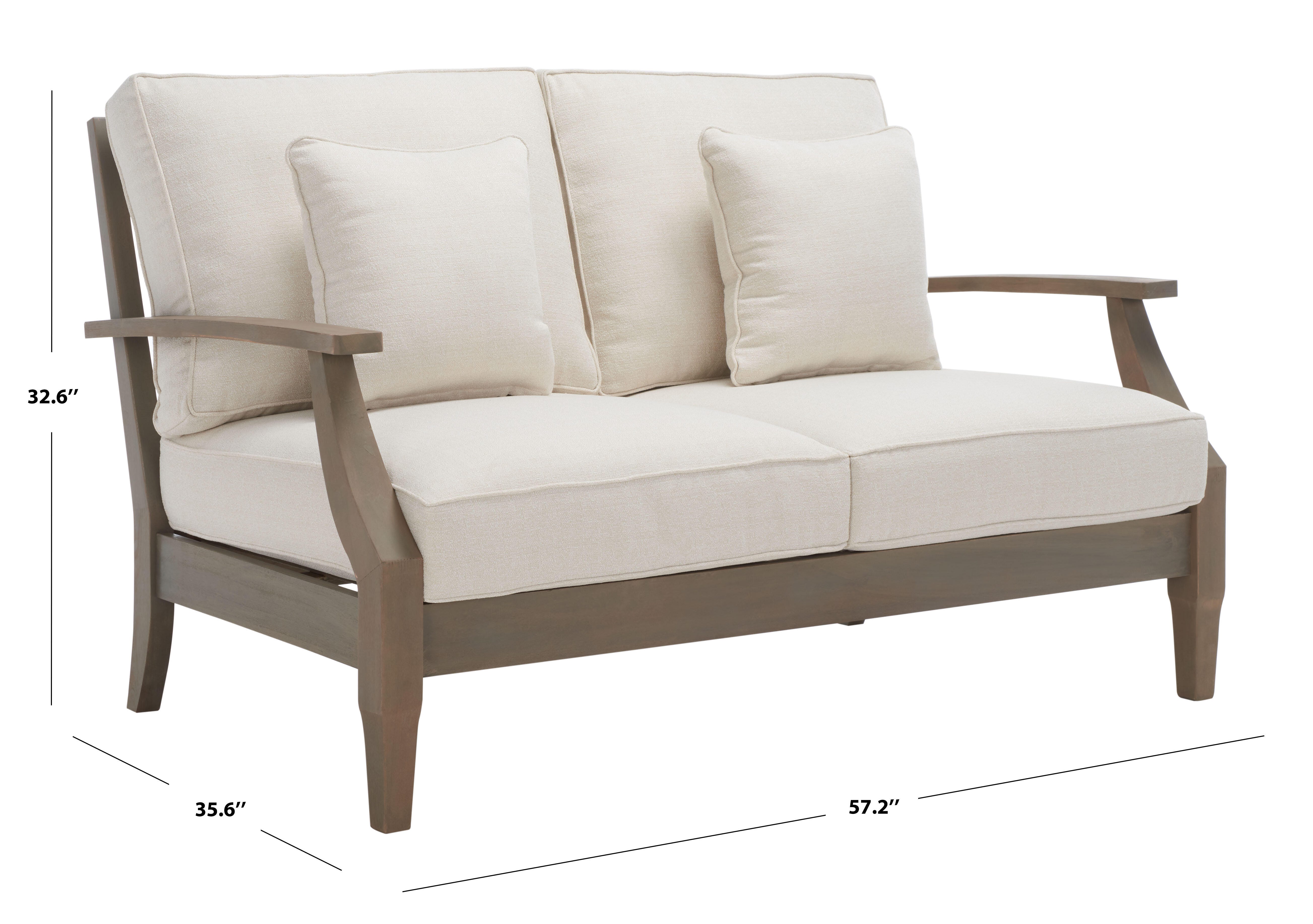 Safavieh Martinique Outdoor Loveseat, Light Gray/Beige, large