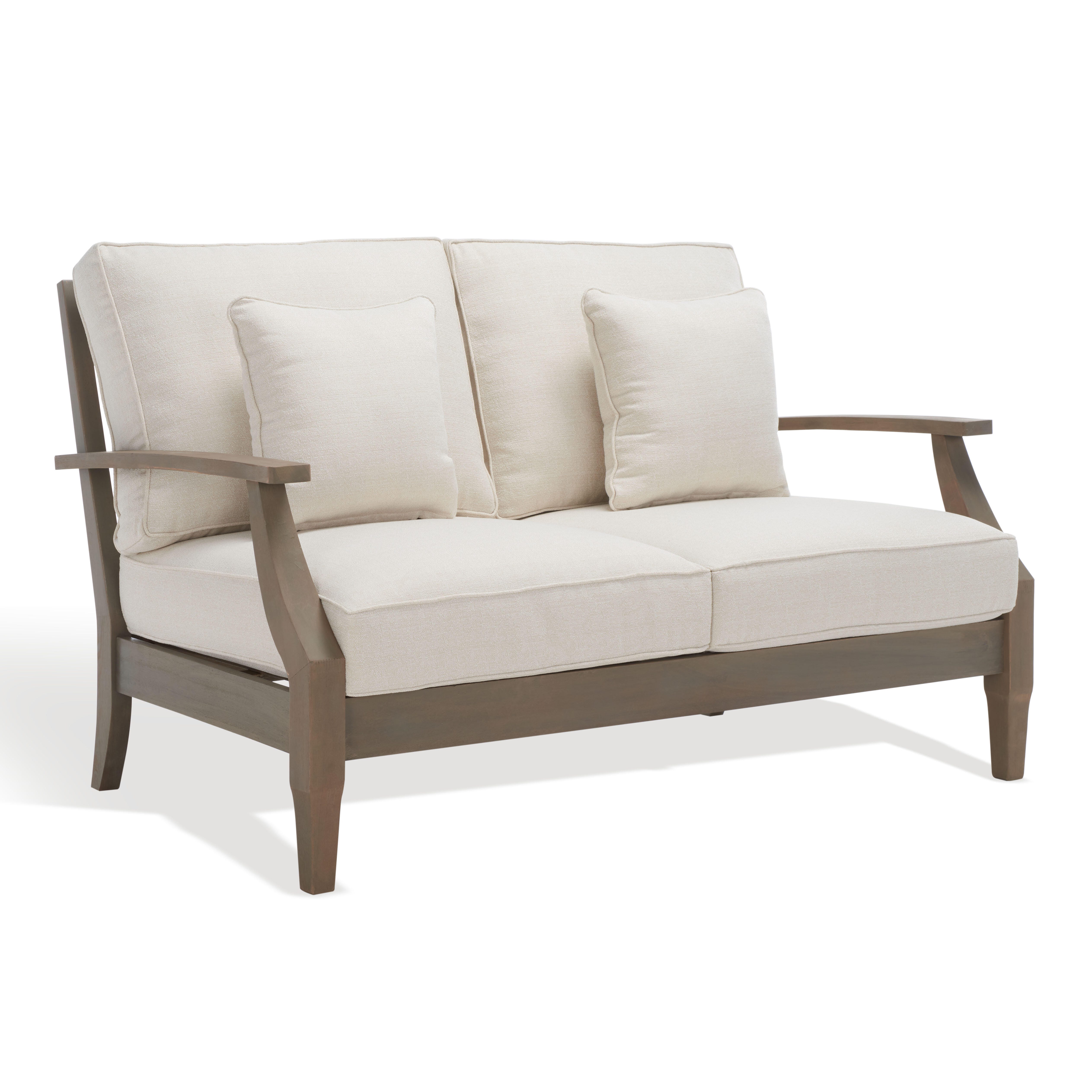 Safavieh Martinique Outdoor Loveseat, Light Gray/Beige, large
