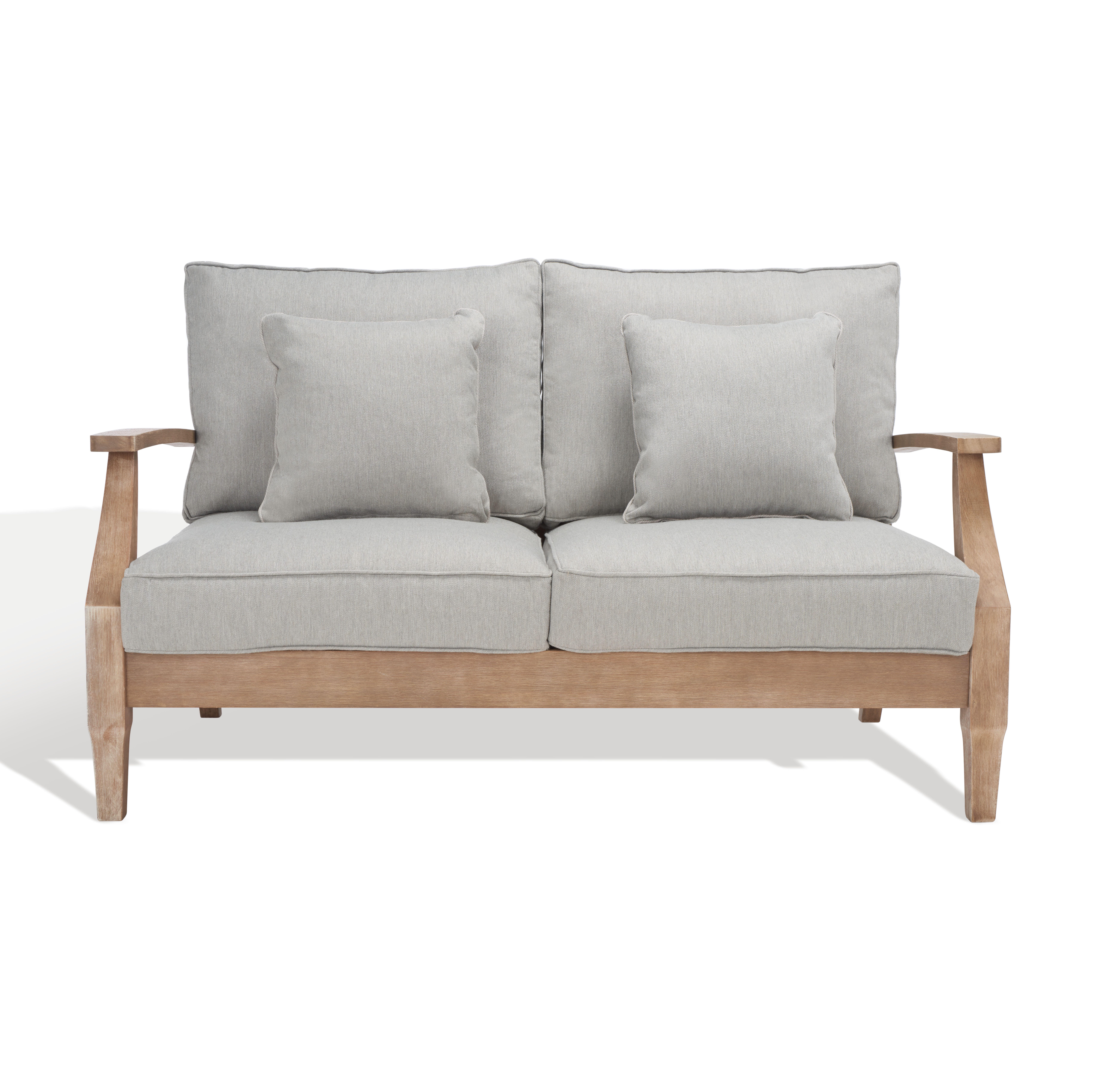 Safavieh Martinique Outdoor Loveseat, Natural/Gray