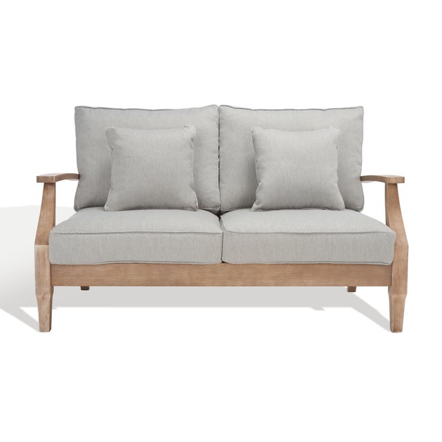 Safavieh Martinique Outdoor Loveseat, Natural/Gray