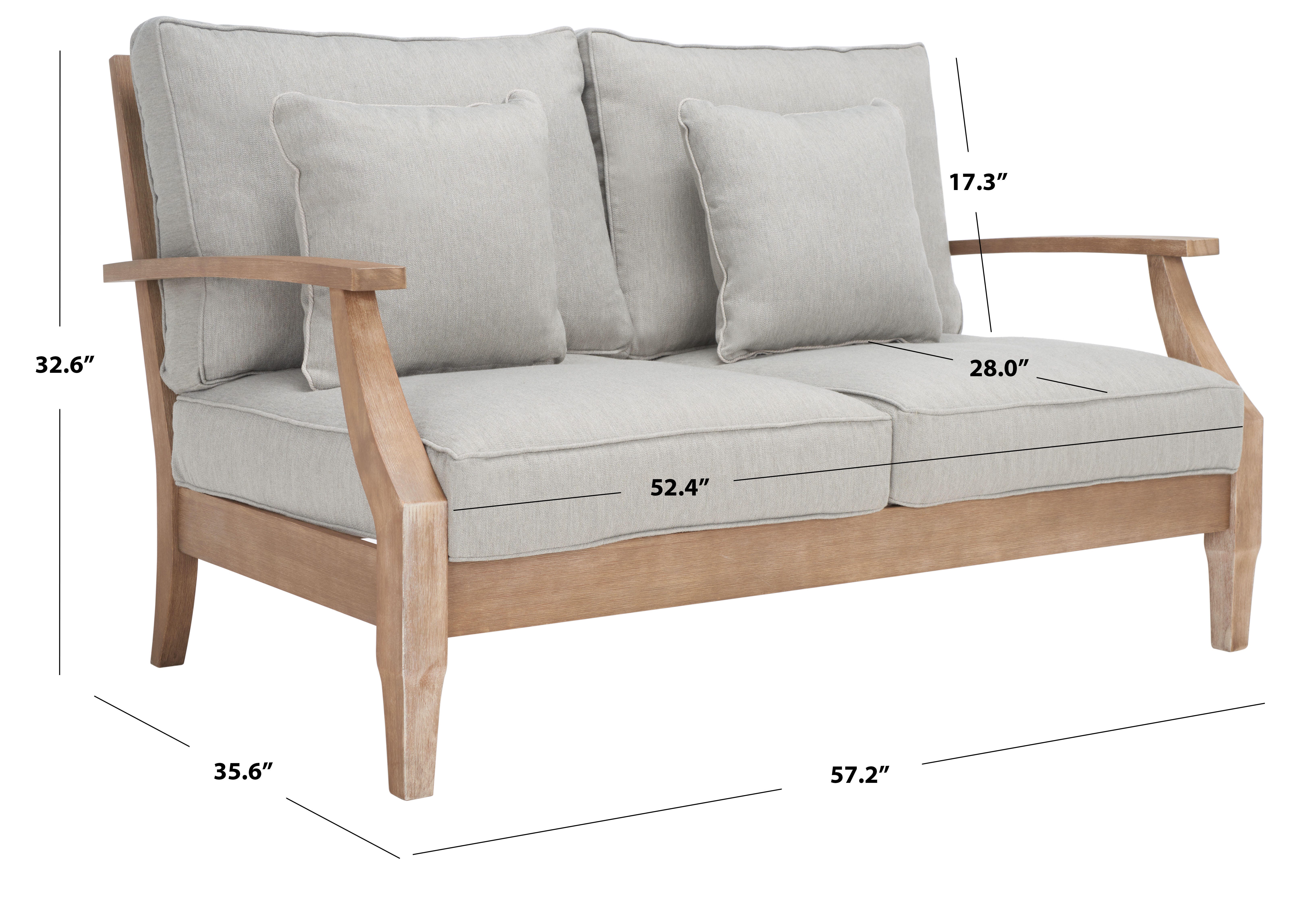 Safavieh Martinique Outdoor Loveseat, Natural/Gray, large
