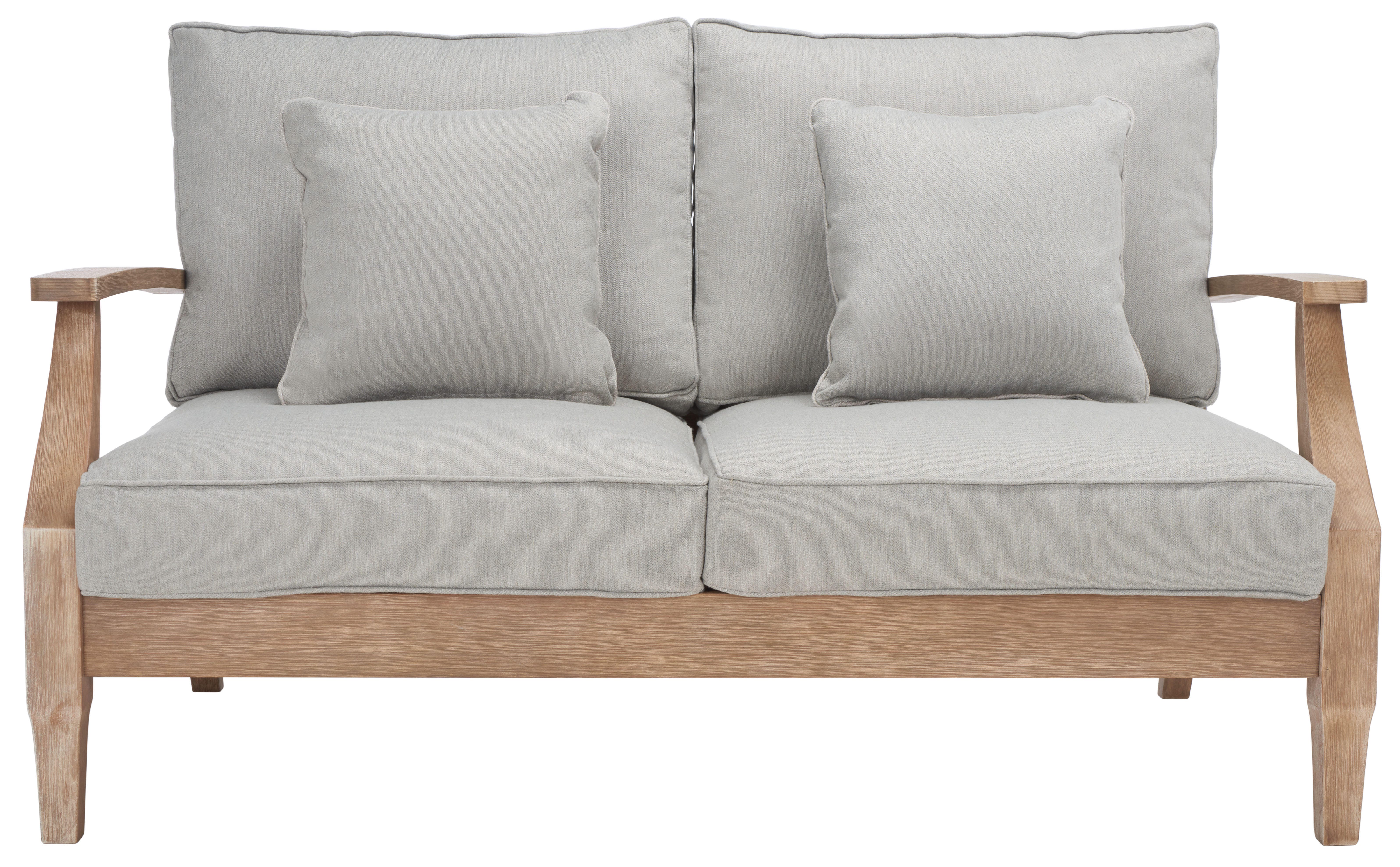 Safavieh Martinique Outdoor Loveseat, Natural/Gray, large
