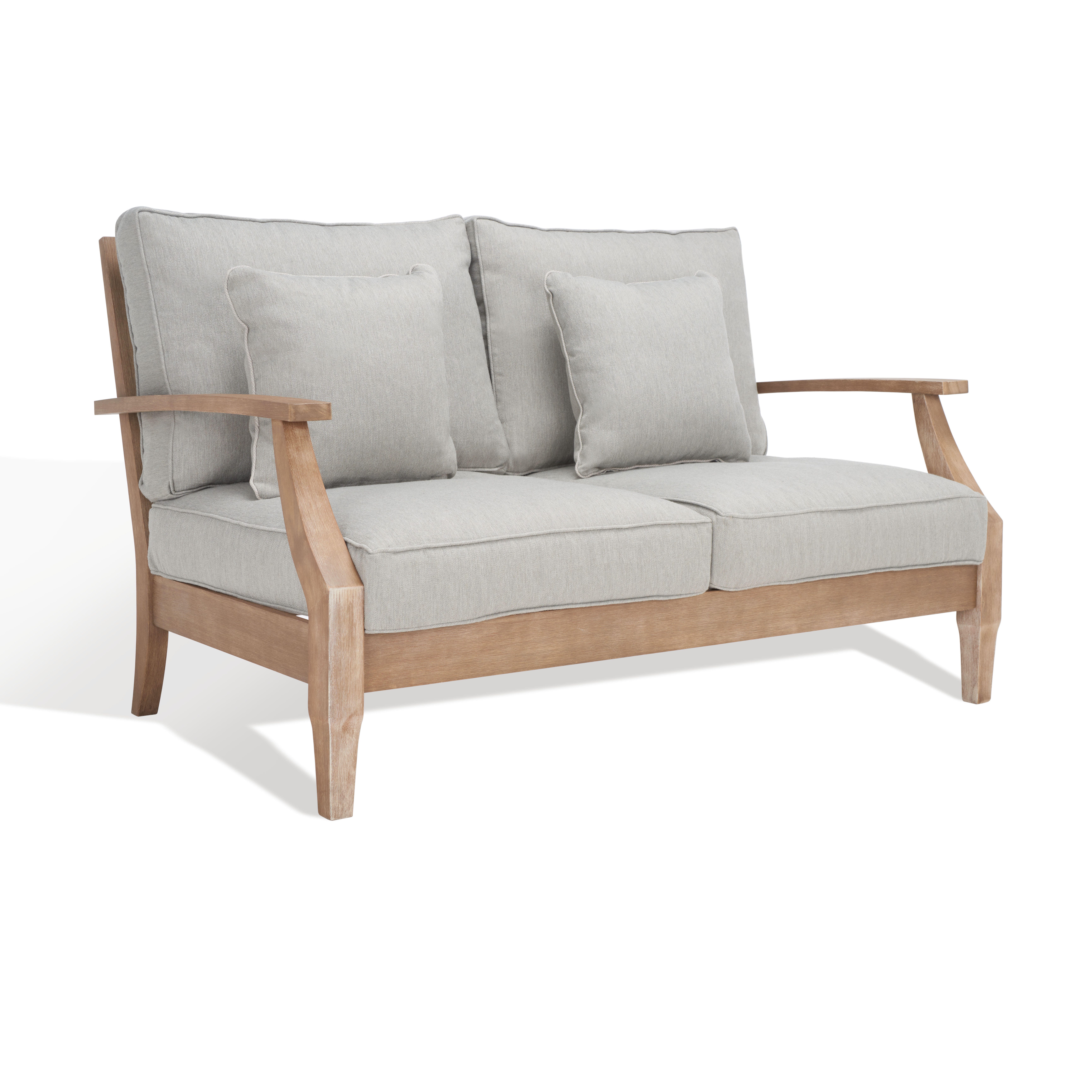 Safavieh Martinique Outdoor Loveseat, Natural/Gray, large