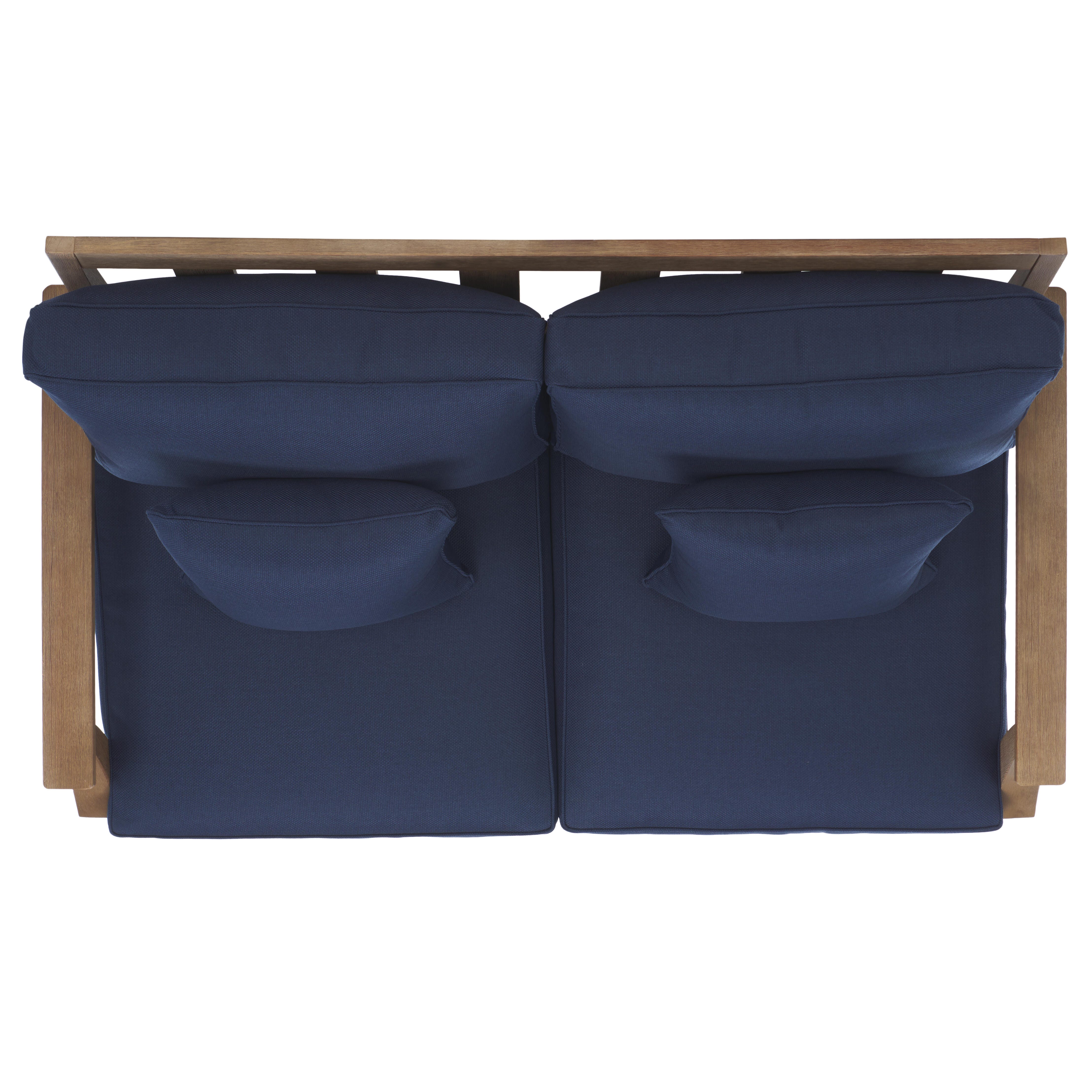 Safavieh Martinique Outdoor Loveseat, Natural/Navy, large