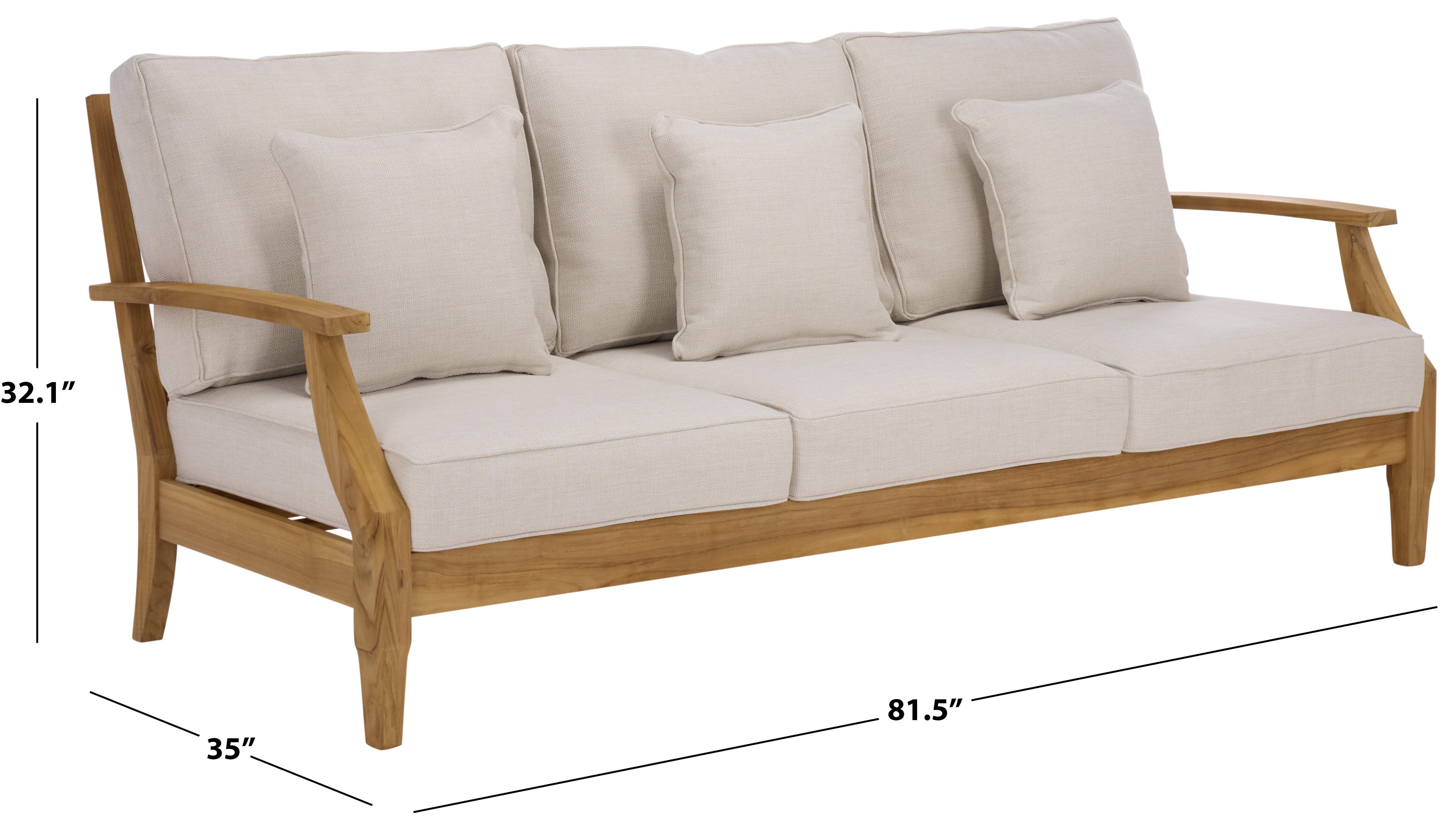 Safavieh Outdoor Sofa, White/Beige, large