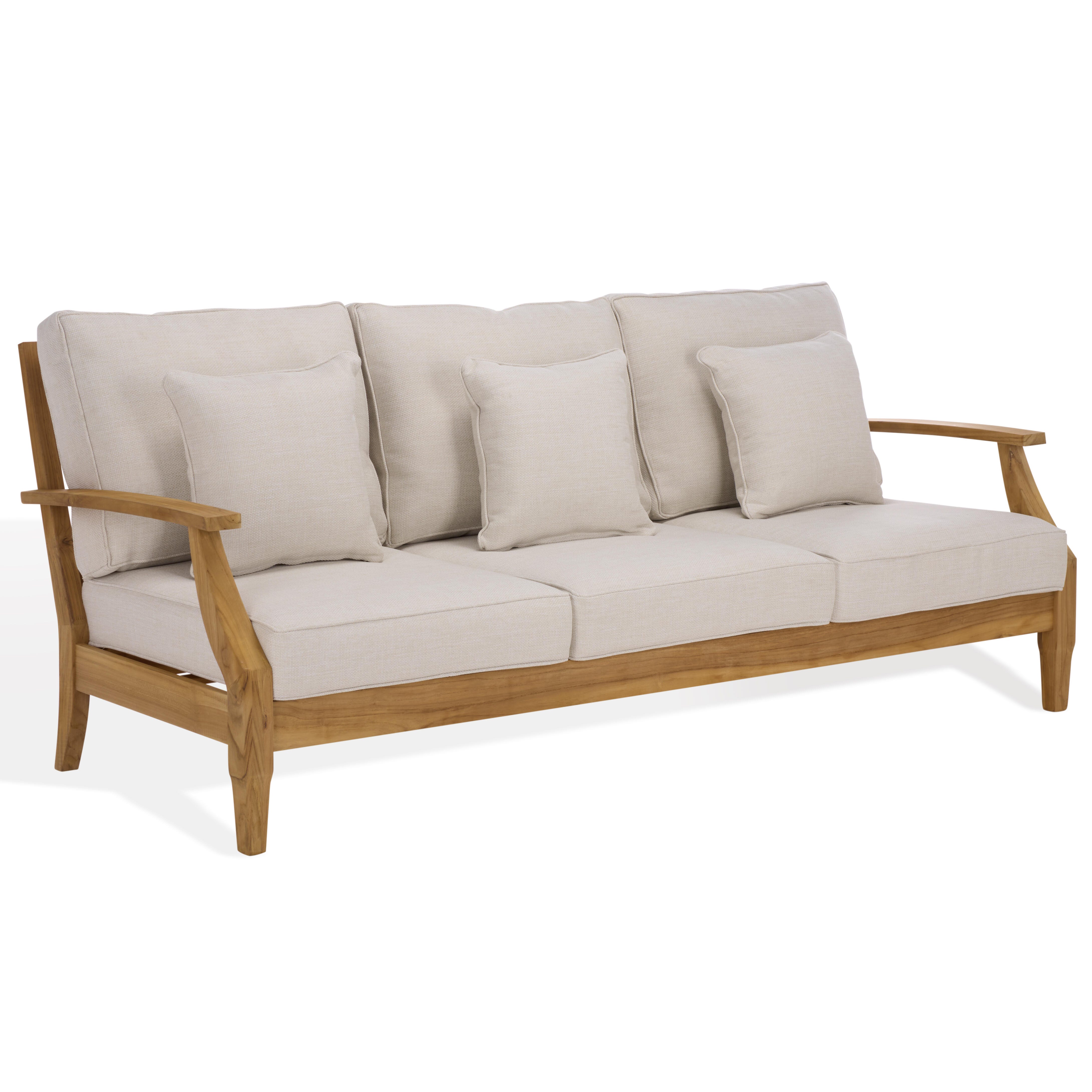 Safavieh Outdoor Sofa, White/Beige, large