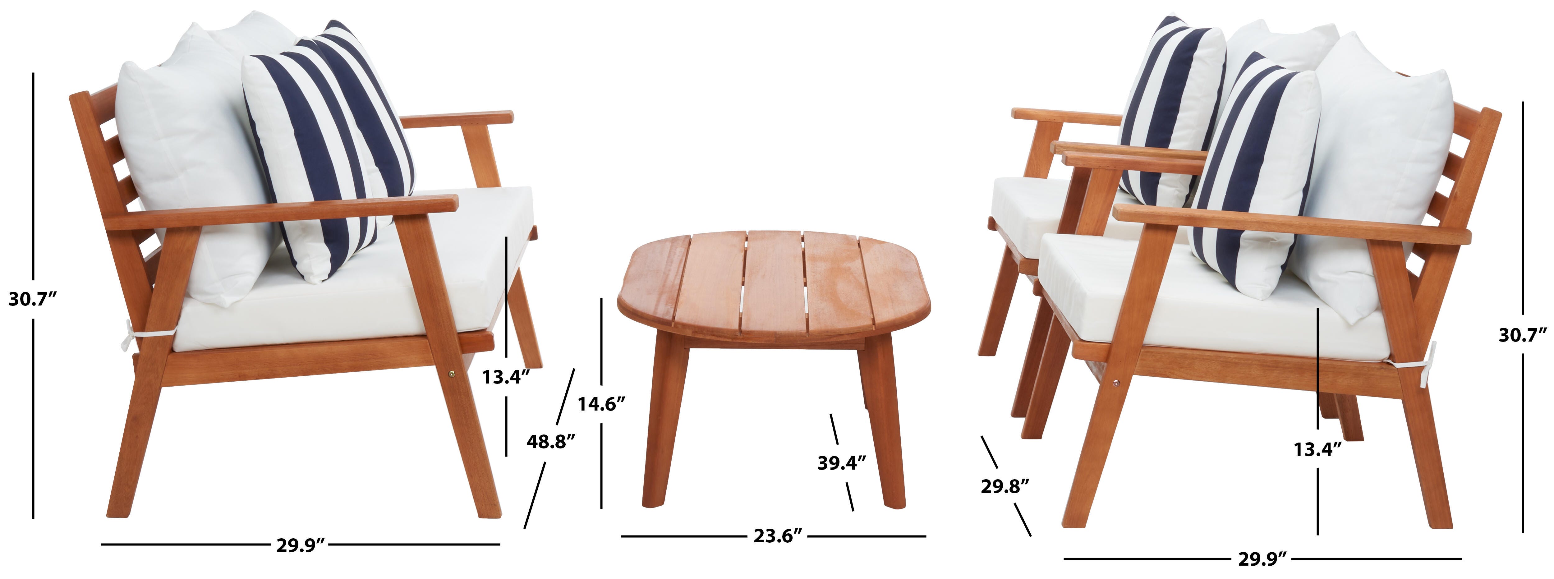 Safavieh Deacon Outdoor Conversation Set, , large