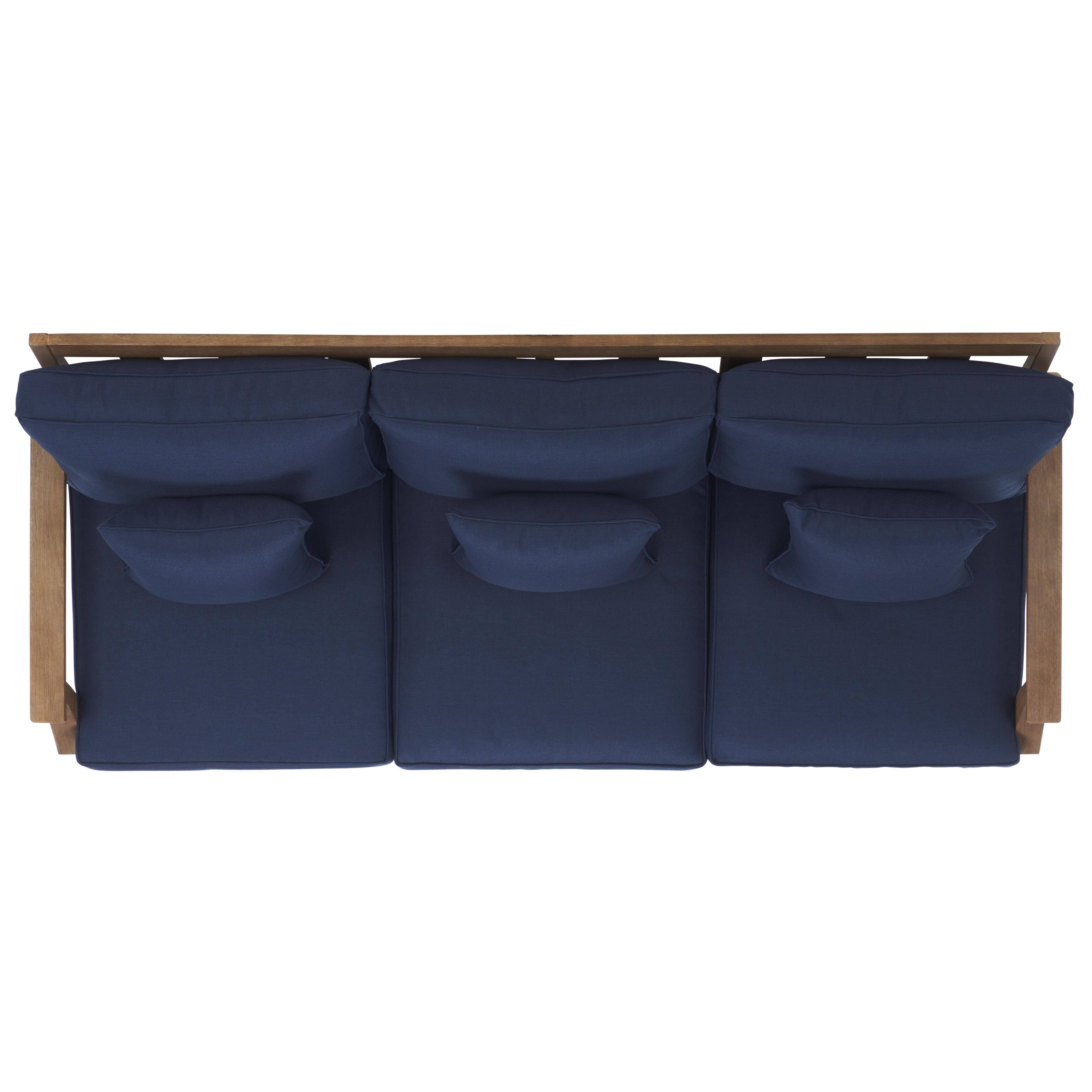 Safavieh Outdoor Sofa, Natural/Navy, large