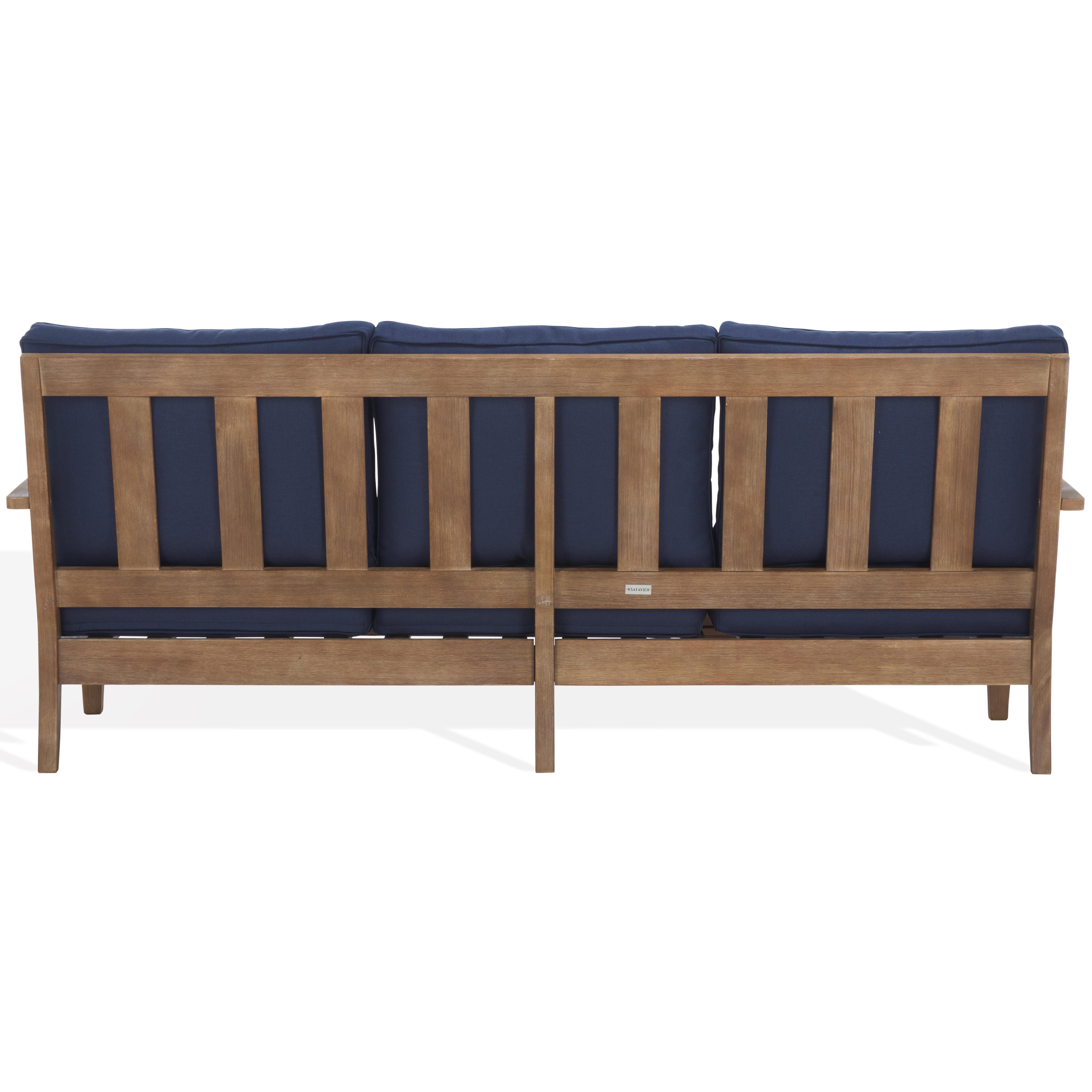 Safavieh Outdoor Sofa, Natural/Navy, large