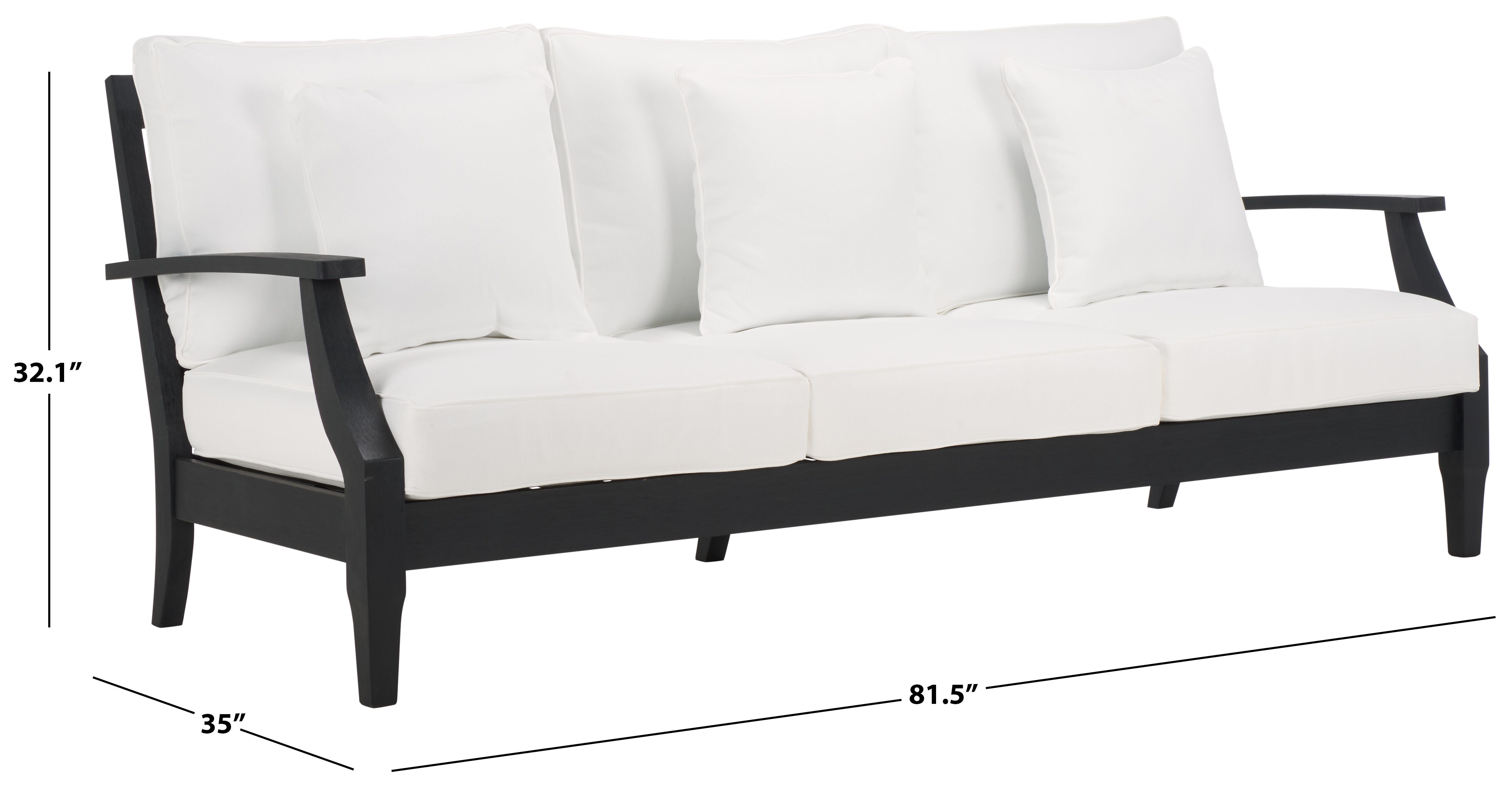 Safavieh Outdoor Sofa, Black/White, large