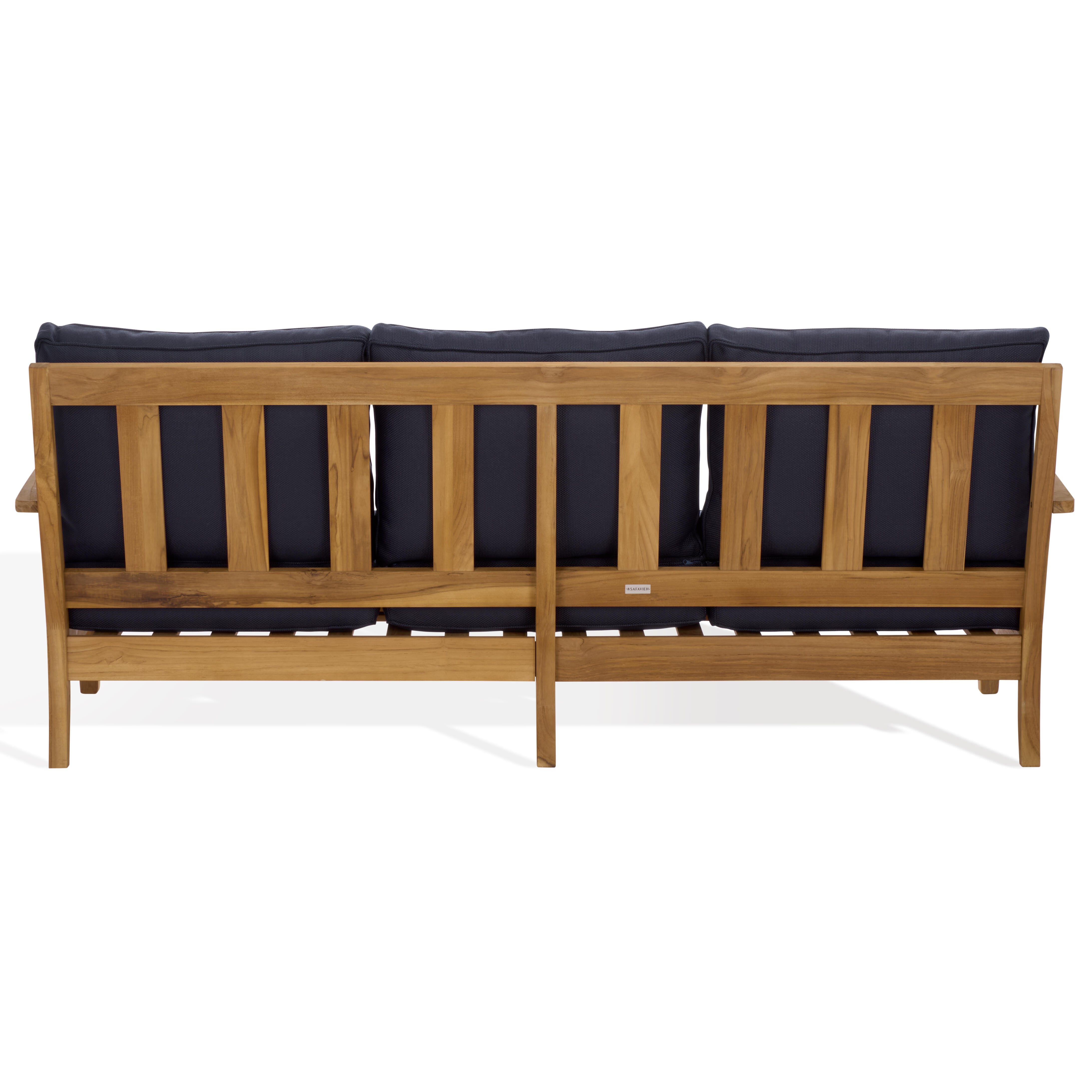 Safavieh Outdoor Sofa, Natural/Dark Navy, large