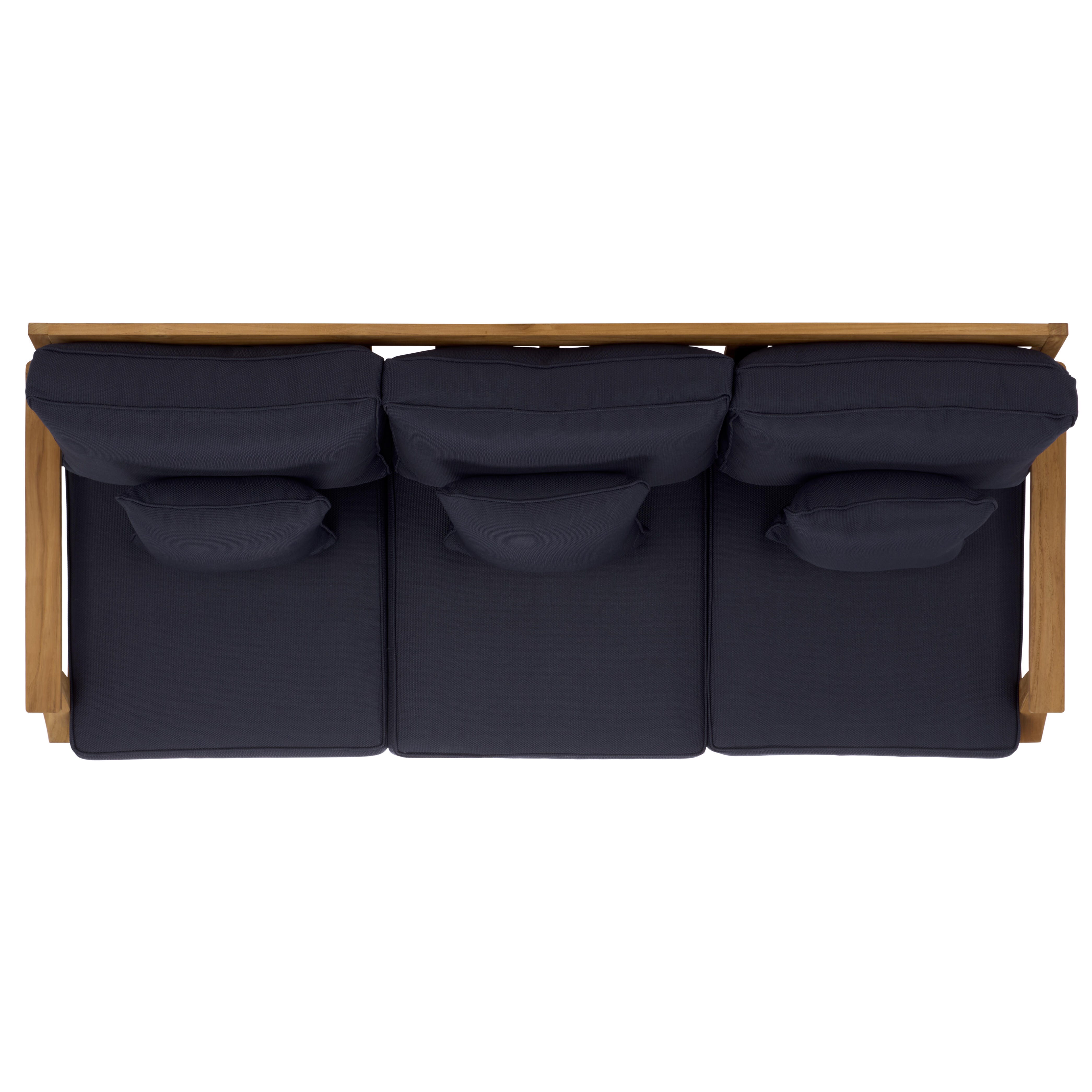 Safavieh Outdoor Sofa, Natural/Dark Navy, large