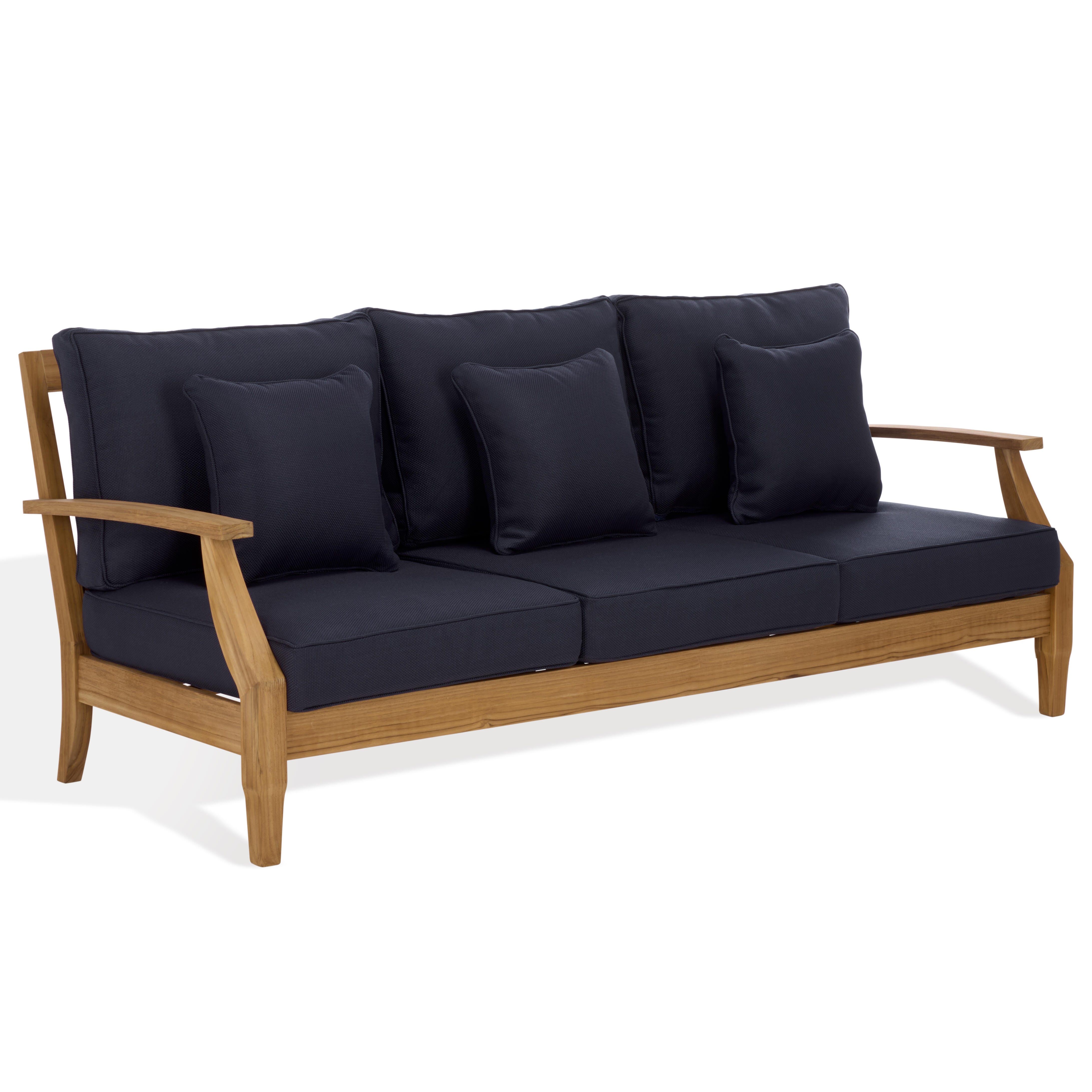 Safavieh Outdoor Sofa, Natural/Dark Navy, large