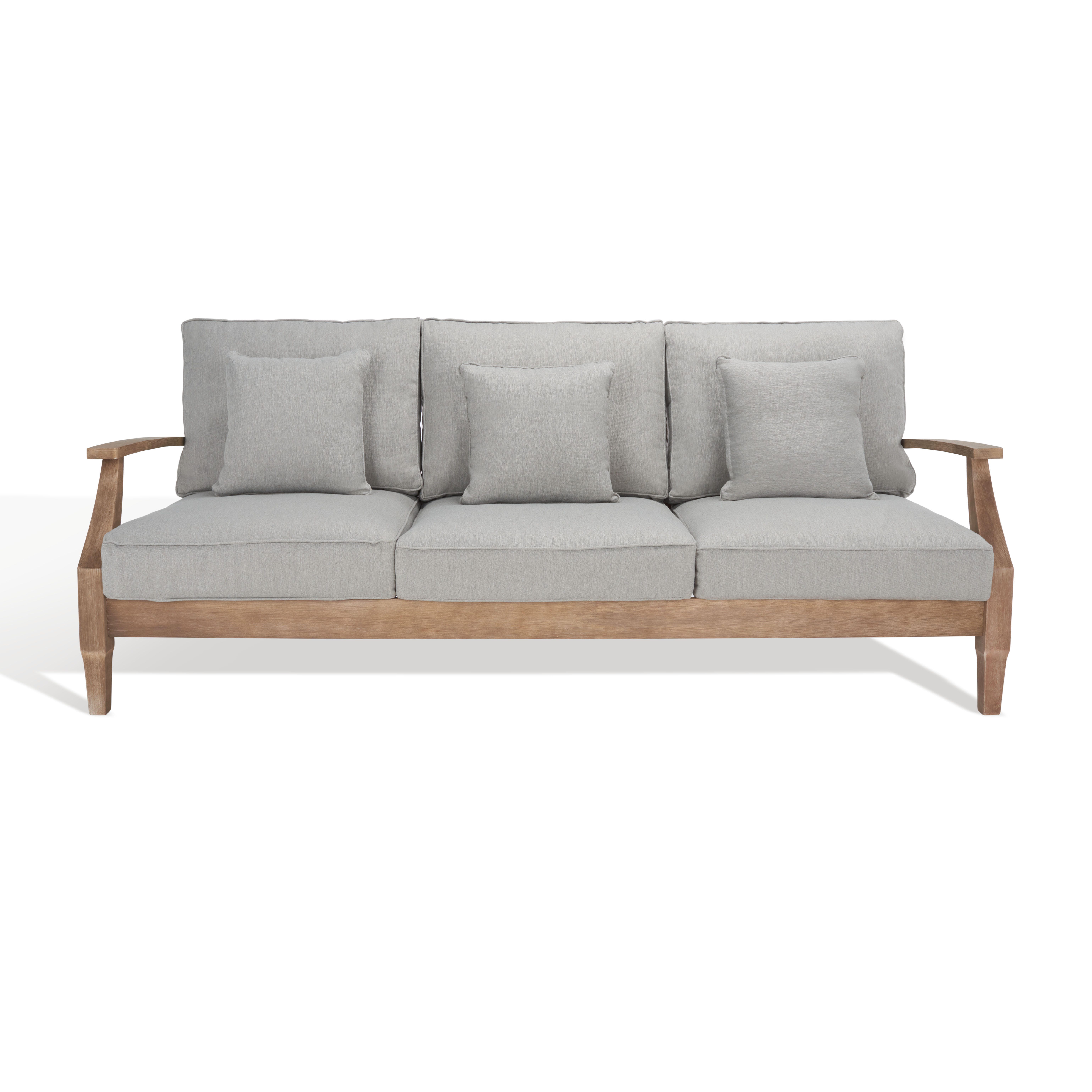 Safavieh Outdoor Sofa, Natural/Gray, large
