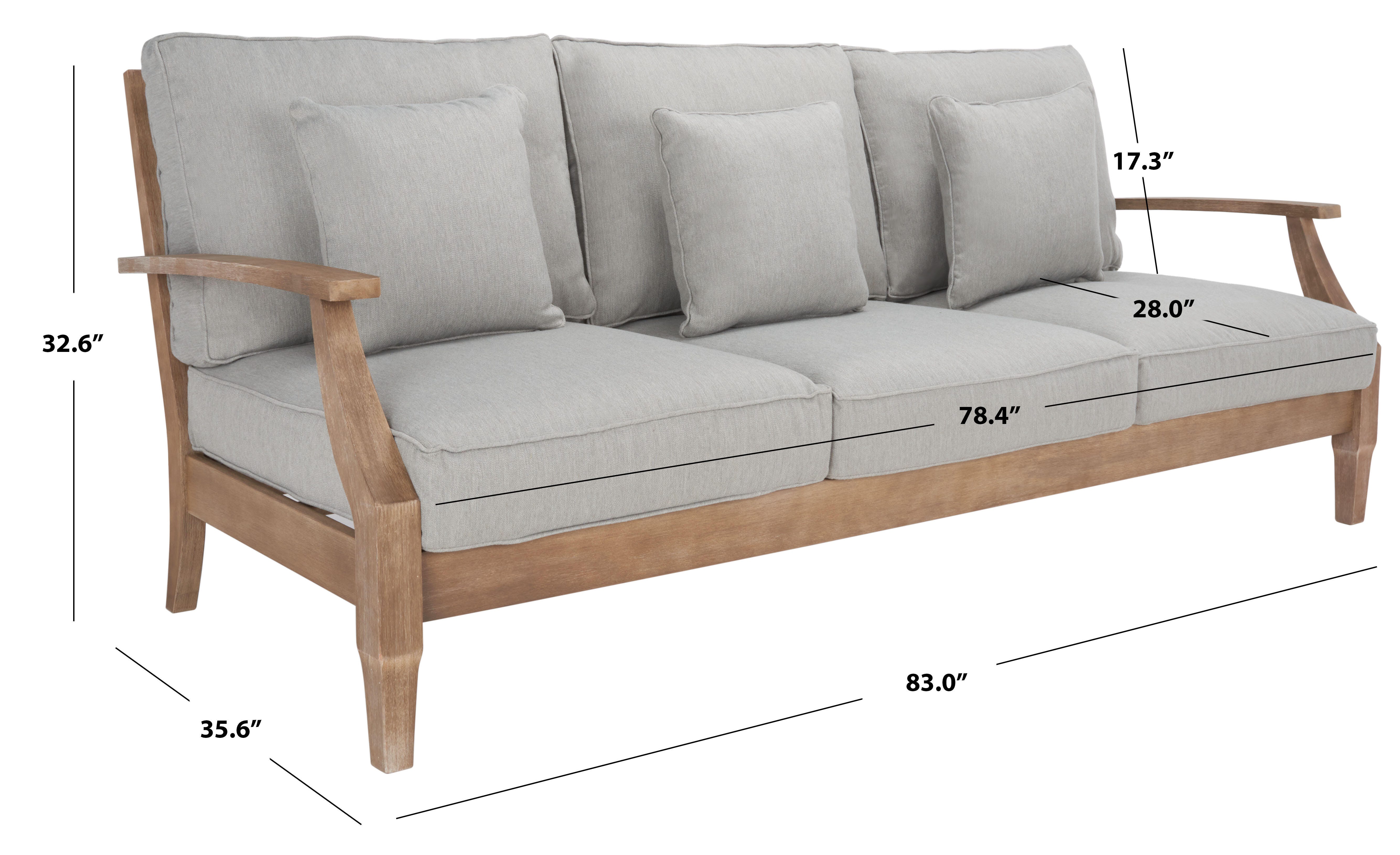 Safavieh Outdoor Sofa, Natural/Gray, large