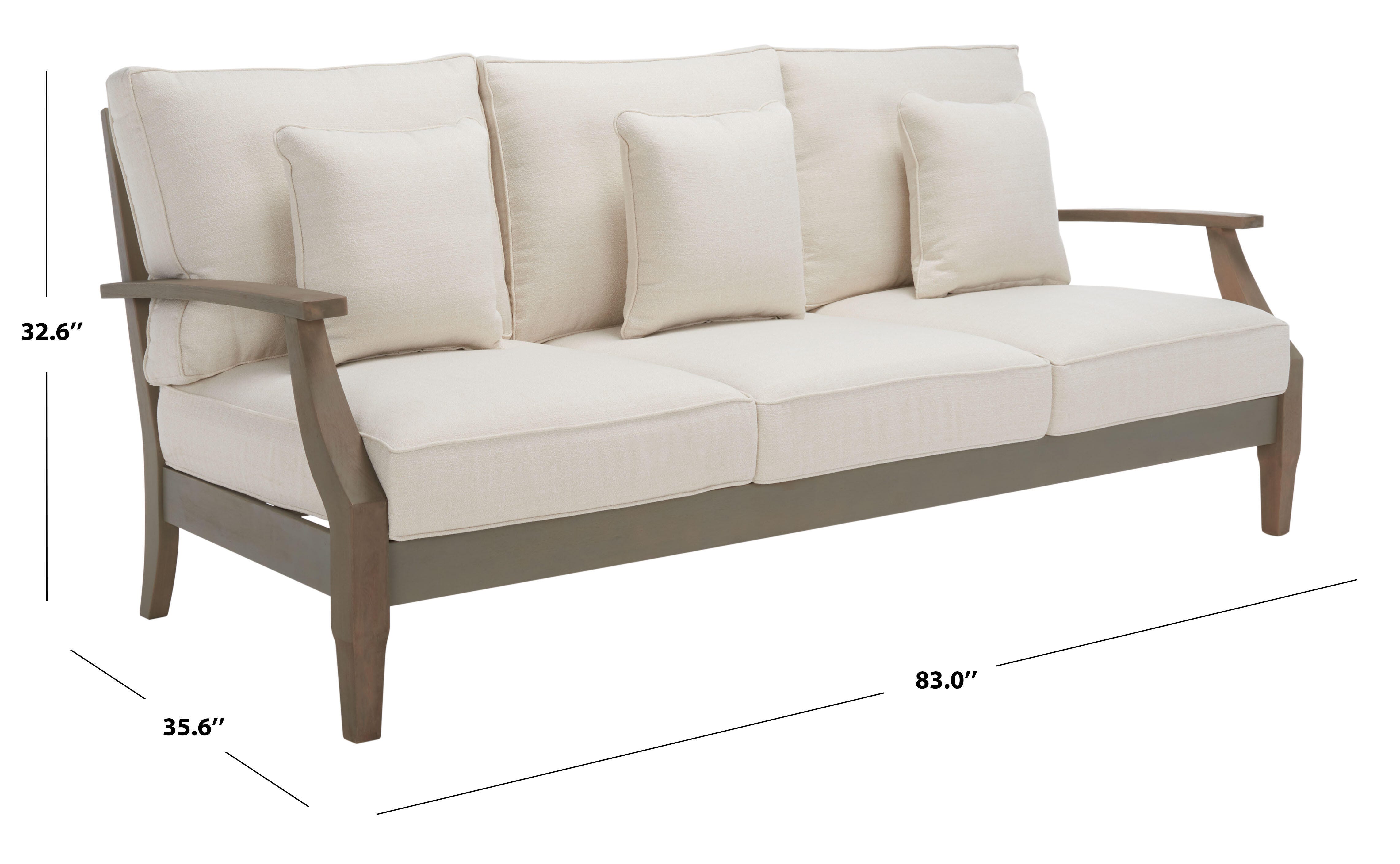 Safavieh Outdoor Sofa, Light Gray/Beige, large