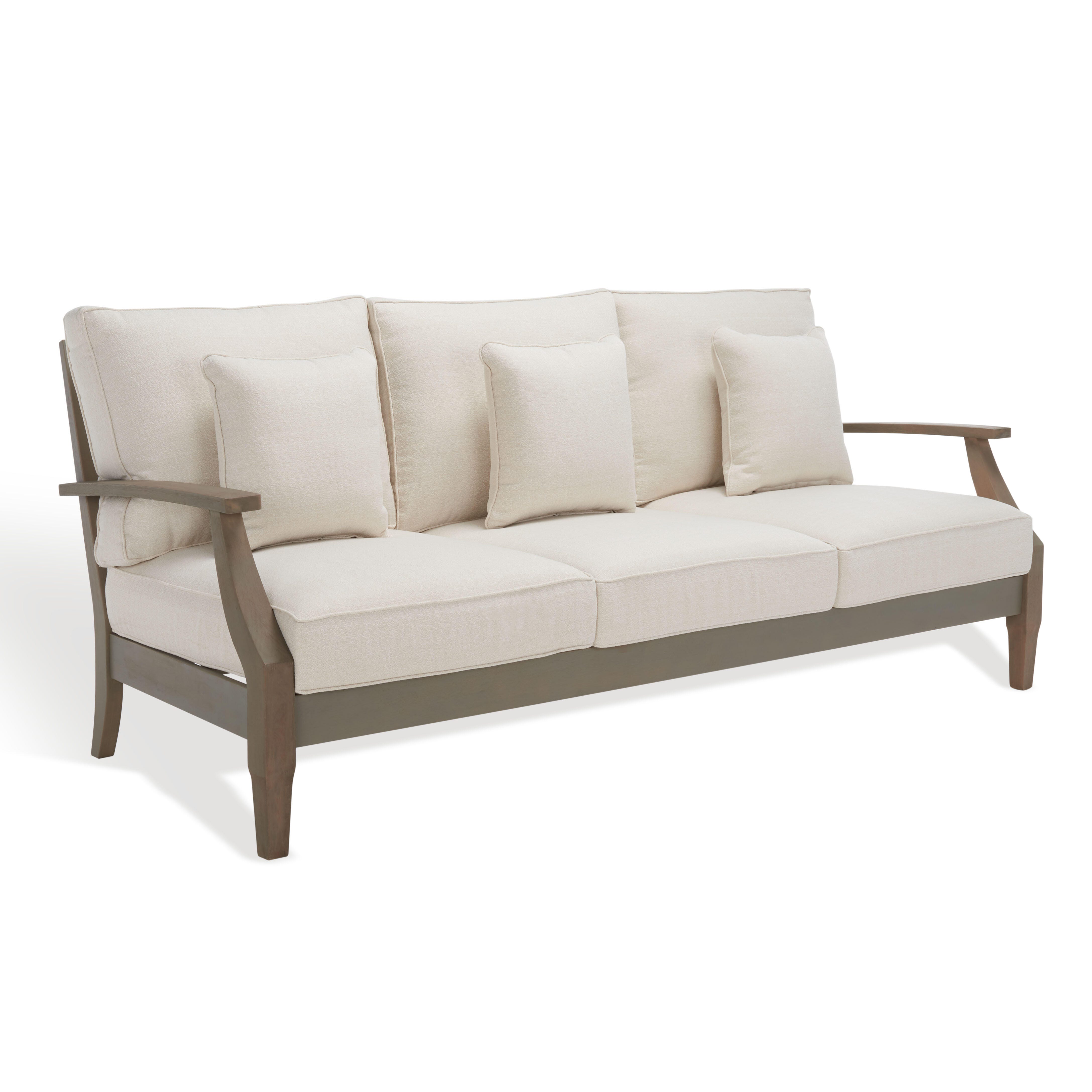 Safavieh Outdoor Sofa, Light Gray/Beige, large
